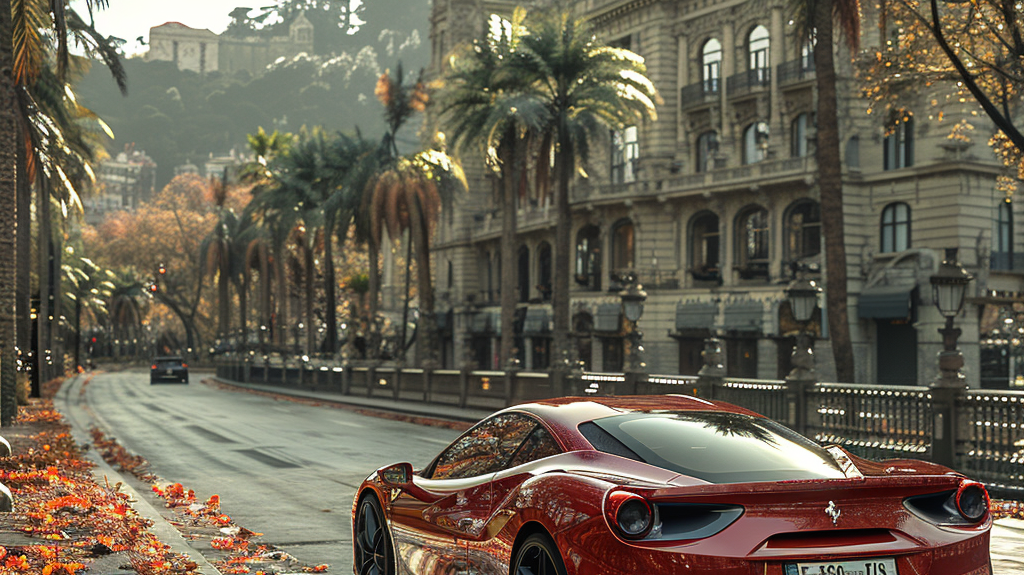 Ferrari logo with the company's founding year, 1947, displayed beneath it