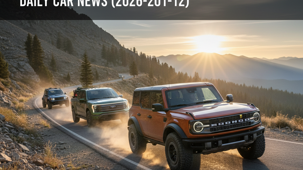 Editorial, photo-realistic HERO for an automotive daily news article titled "Ford Off-Road Strategy Takes Center Stage – Daily Car News (2026-01-12)".