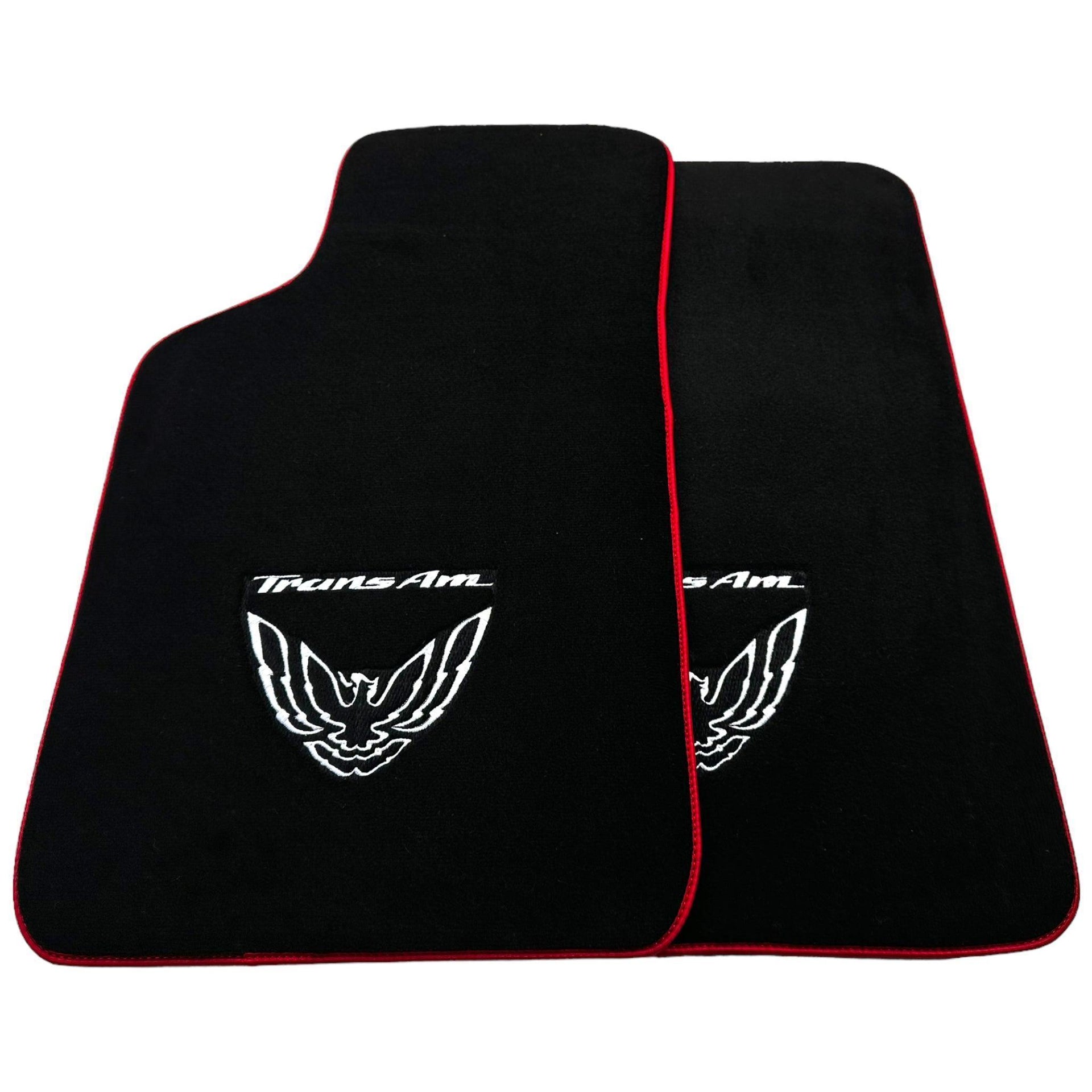 Black Floor Mats Red Trim for Pontiac FireBird (1970-1981) Trans Am - AutoWin