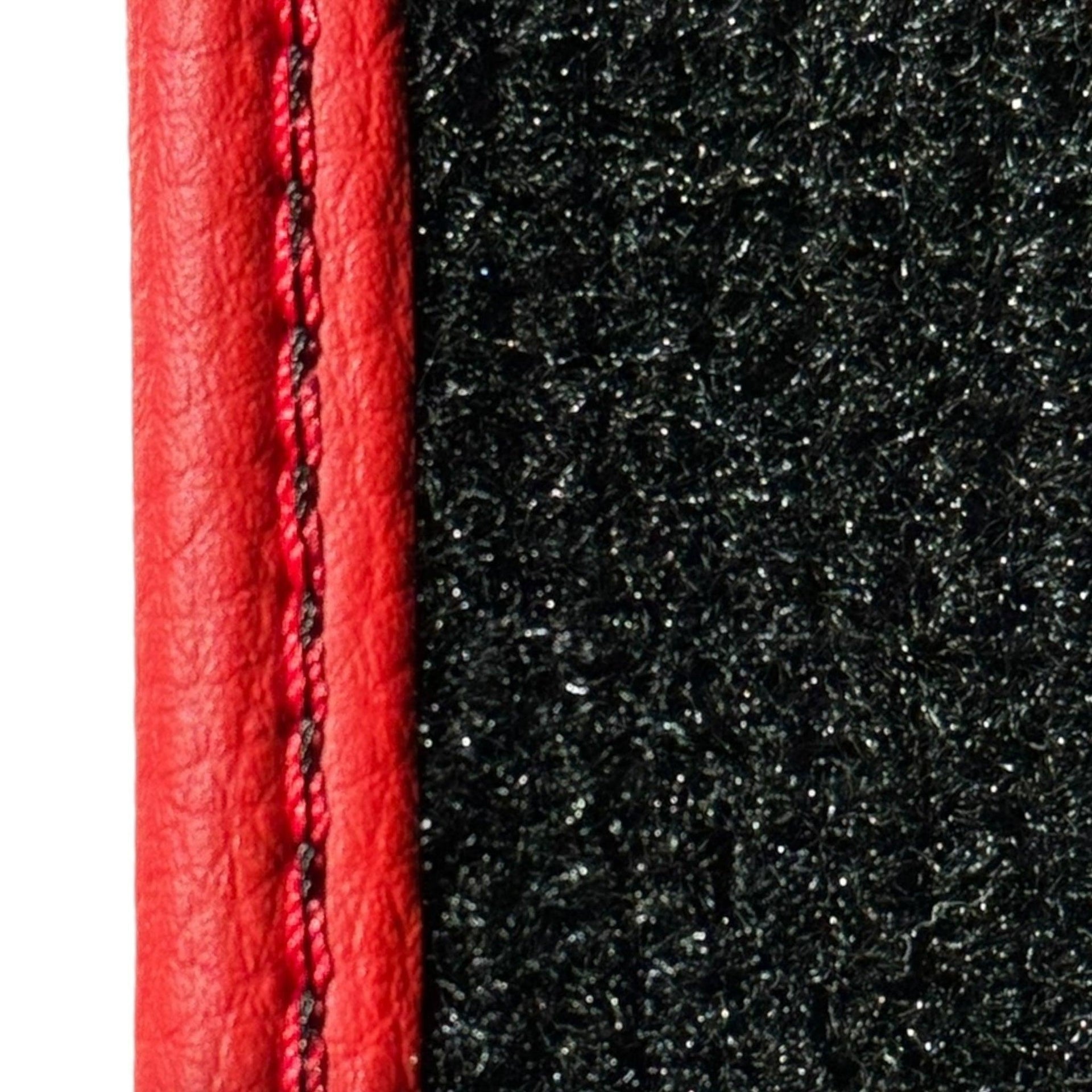Black Floor Mats for Ferrari Purosangue with Leather and Red Trim | Italian Edition - AutoWin