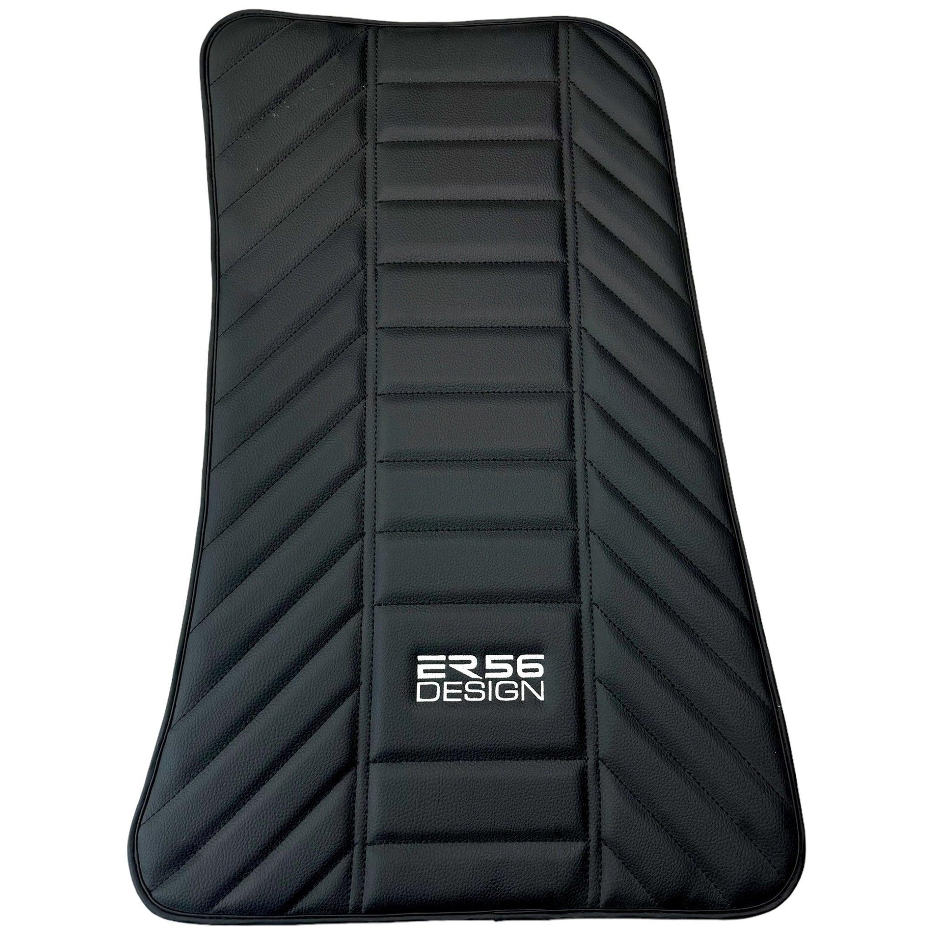 Black Leather Floor Mats for Rolls Royce Black Badge Wraith ER56 Design - AutoWin