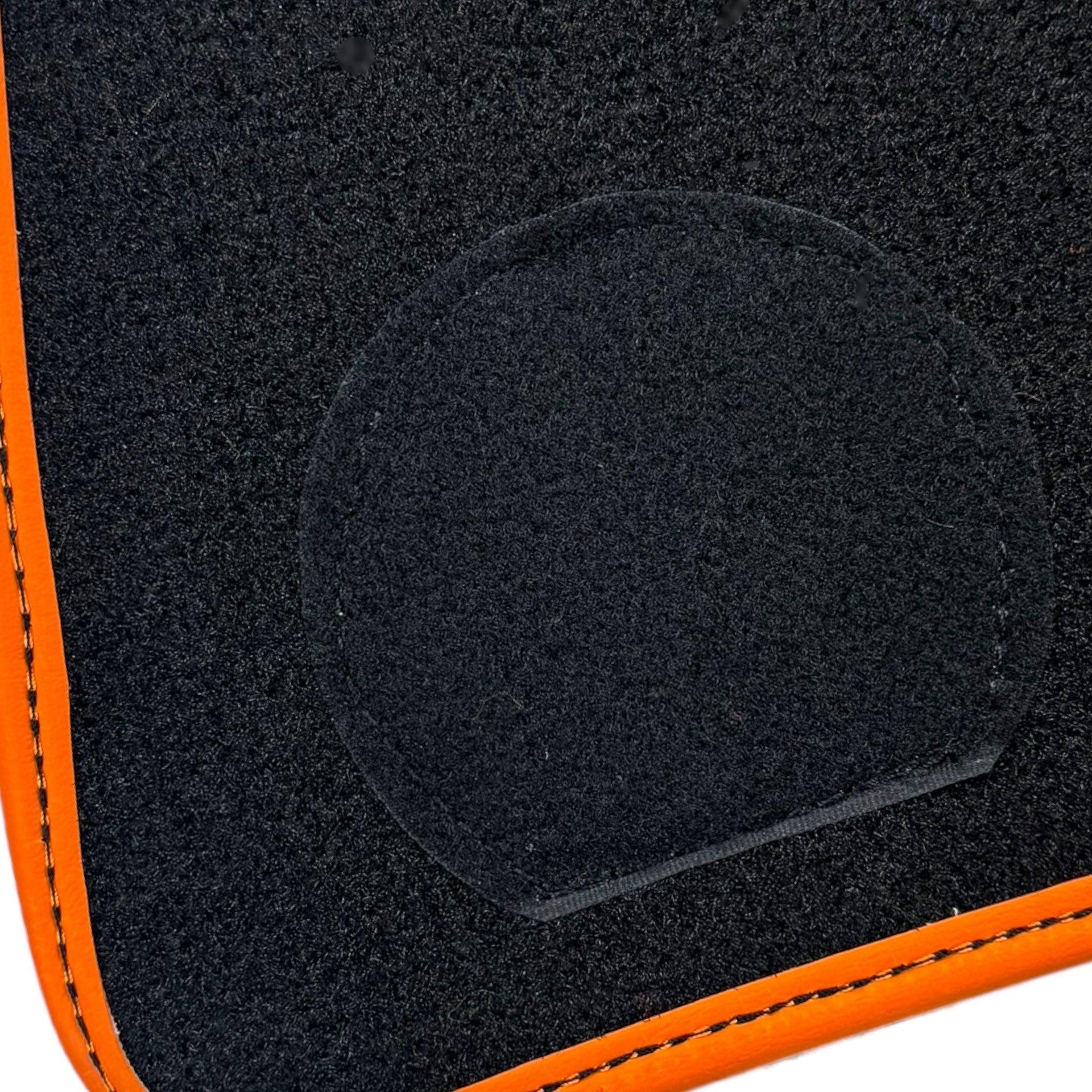 Black Sheepskin Floor Mats for Rolls-Royce Dawn Orange Leather Trim - AutoWin