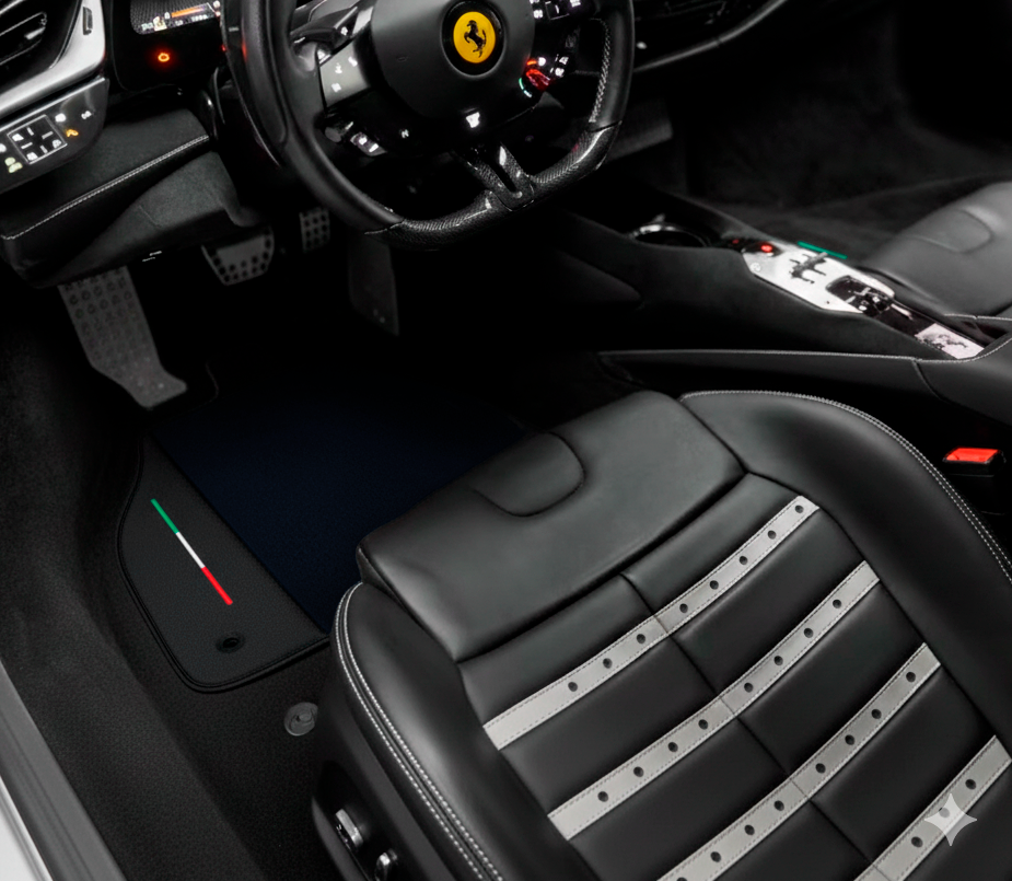 Customizable Leather Floor Mats for Ferrari SF90 Stradale (2019-2024) With Alcantara - AutoWin