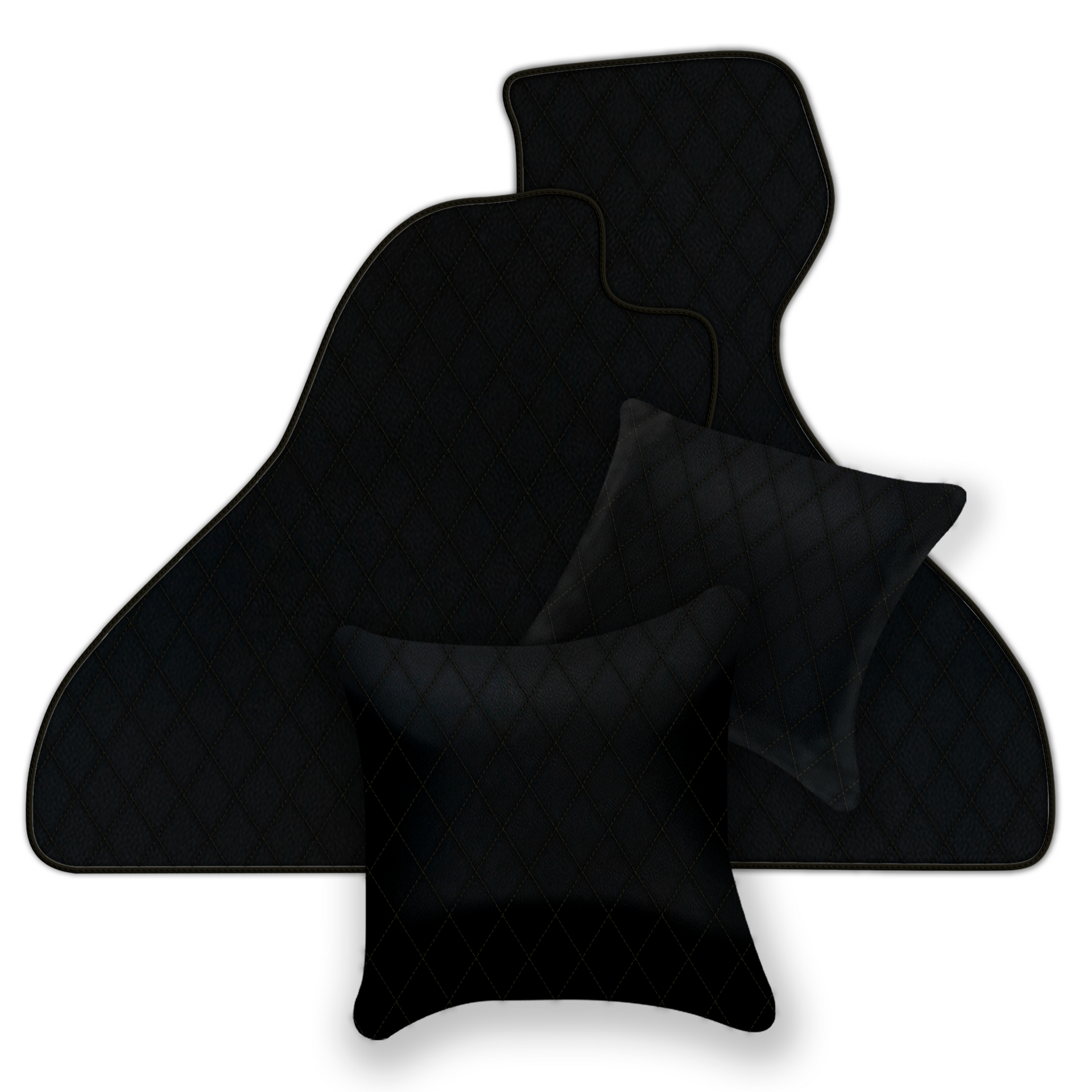 Premium Black Leather Floor Mats for Ferrari F8 Tributo (2019-2023)