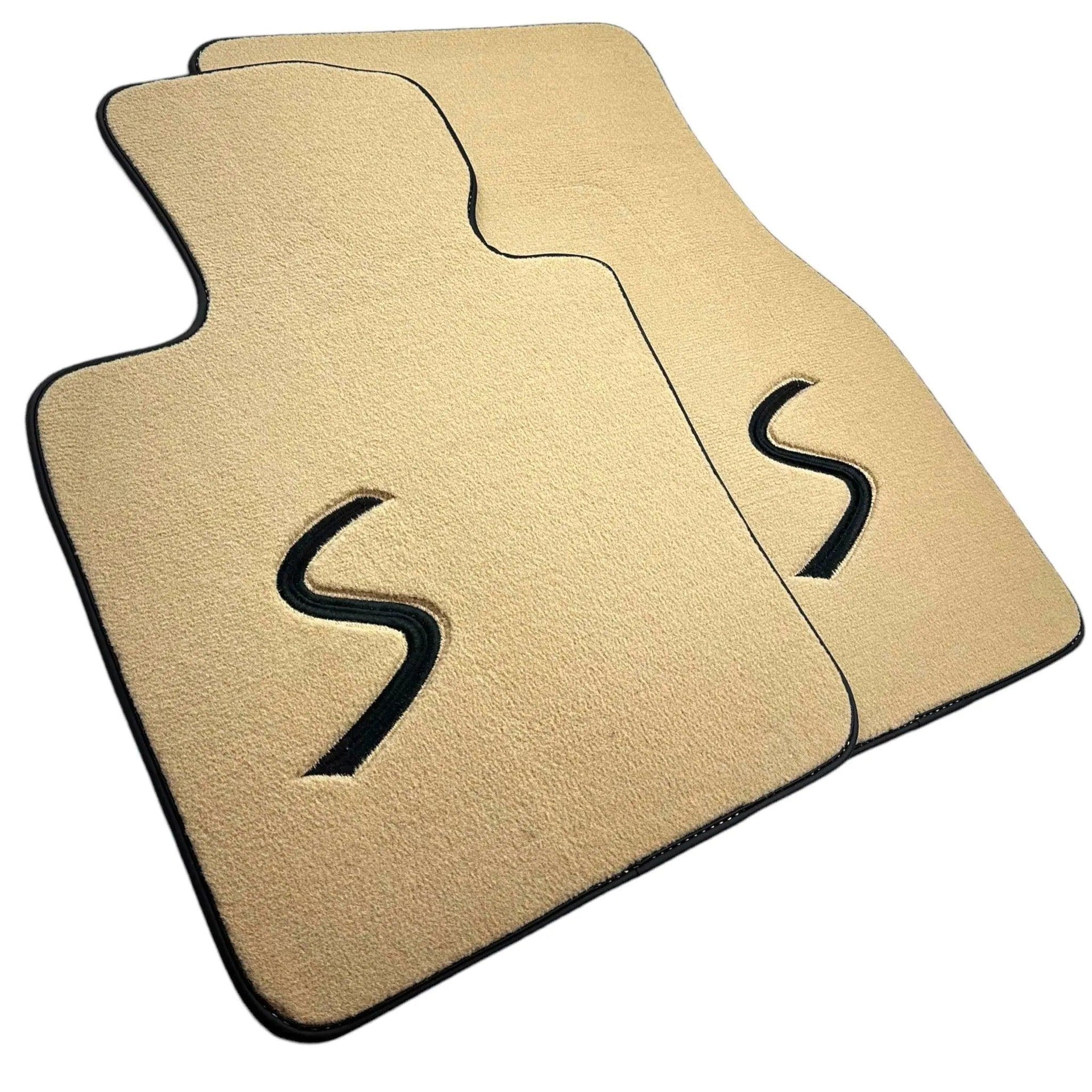 Beige Floor Mats for Mini Cabrio R56 Convertible (2009-2016) - AutoWin