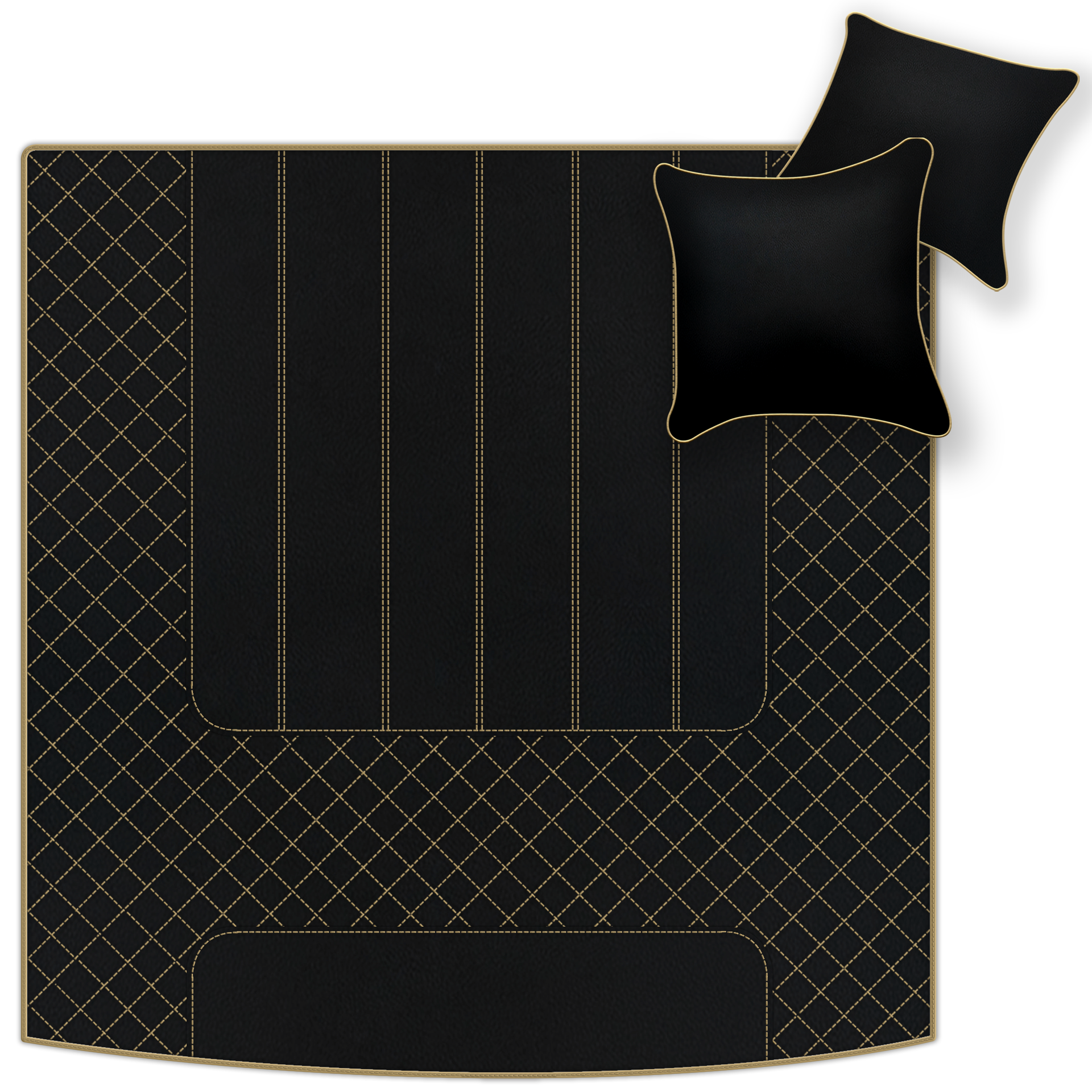 Tapis de voiture noirs pour Bentley Mulsanne (2010-2020) avec cuir | Bord rouge - AutoWin.EU