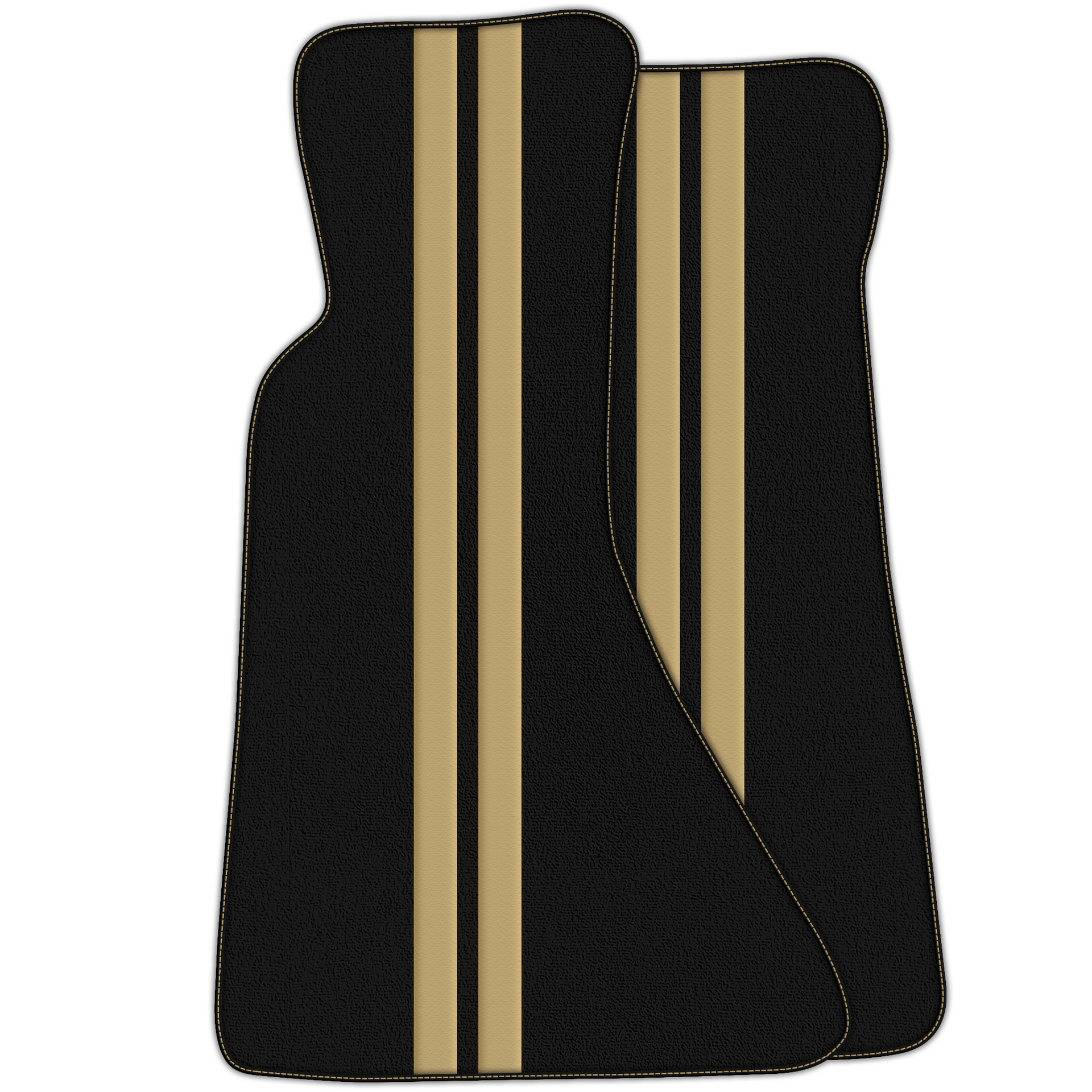 Black Floor Mats with Leather Line for Chevrolet Corvette C4 (1984-1996) - Various Colors