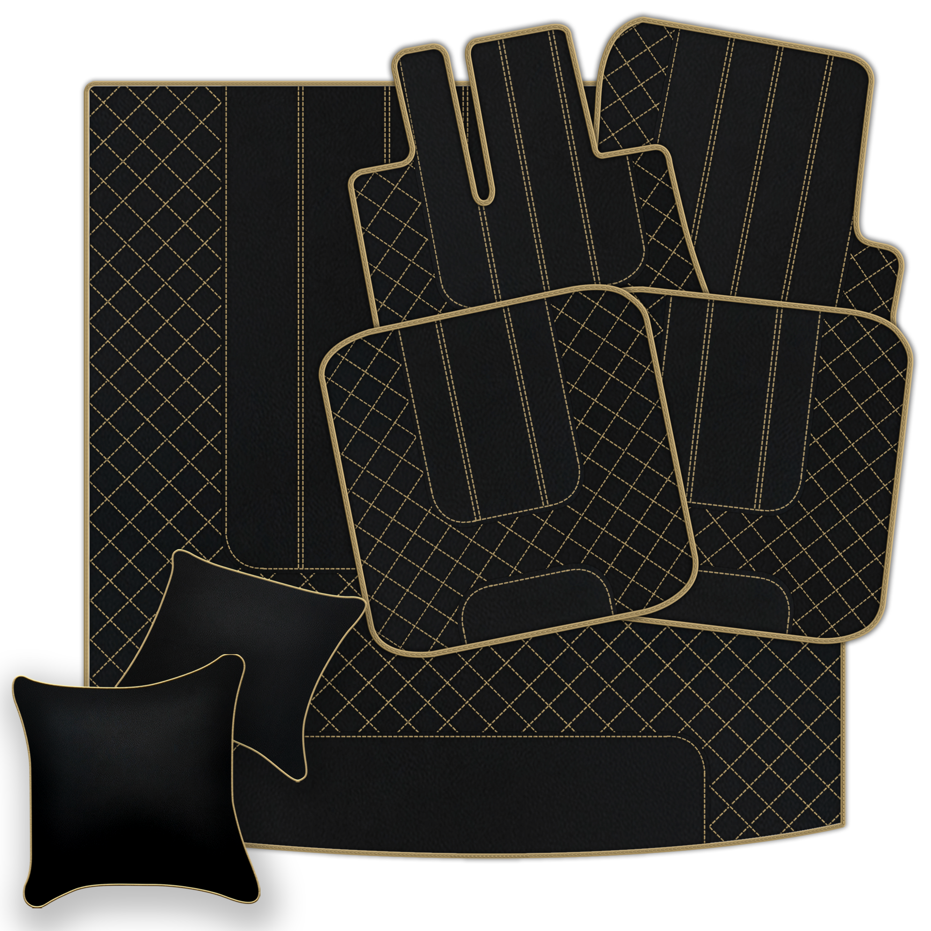 Premium Black Leather Floor Mats for Bentley Arnage T (1998-2009)