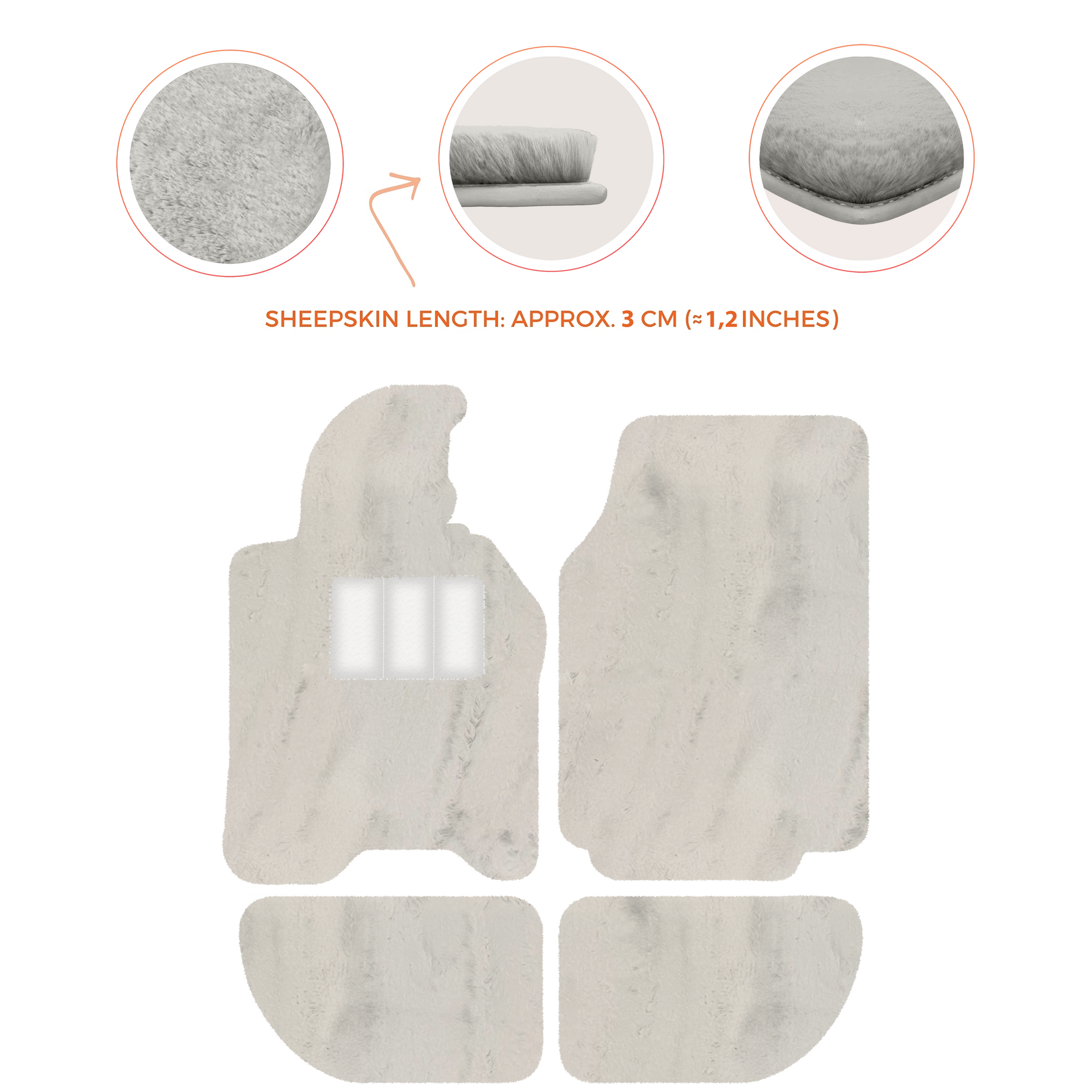 Sheepskin Floor Mats for Porsche 944 (1981-1991) | Custom Colors