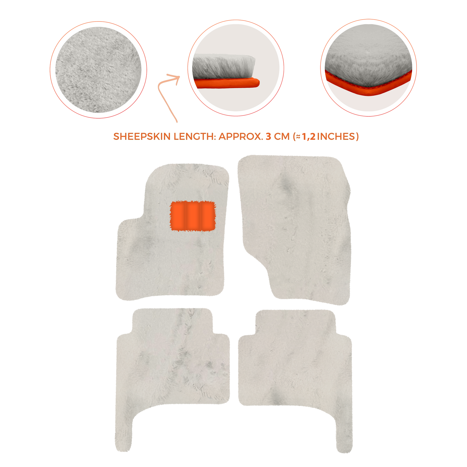 Premium Quality Sheepskin Floor Mats for Porsche 550 (1953-1956)