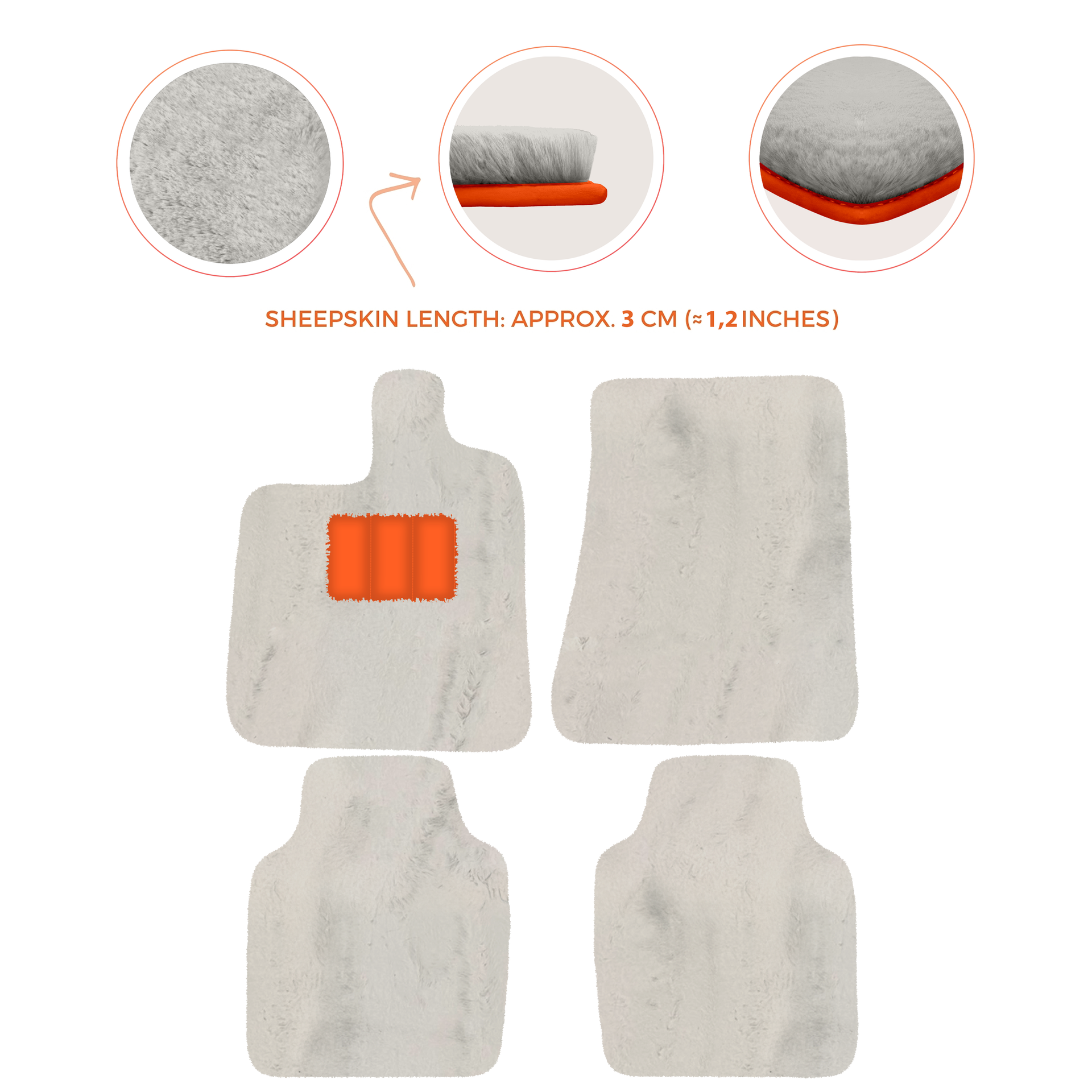 Premium Luxury Sheepskin Floor Mats for Ferrari Roma (2021-2024)