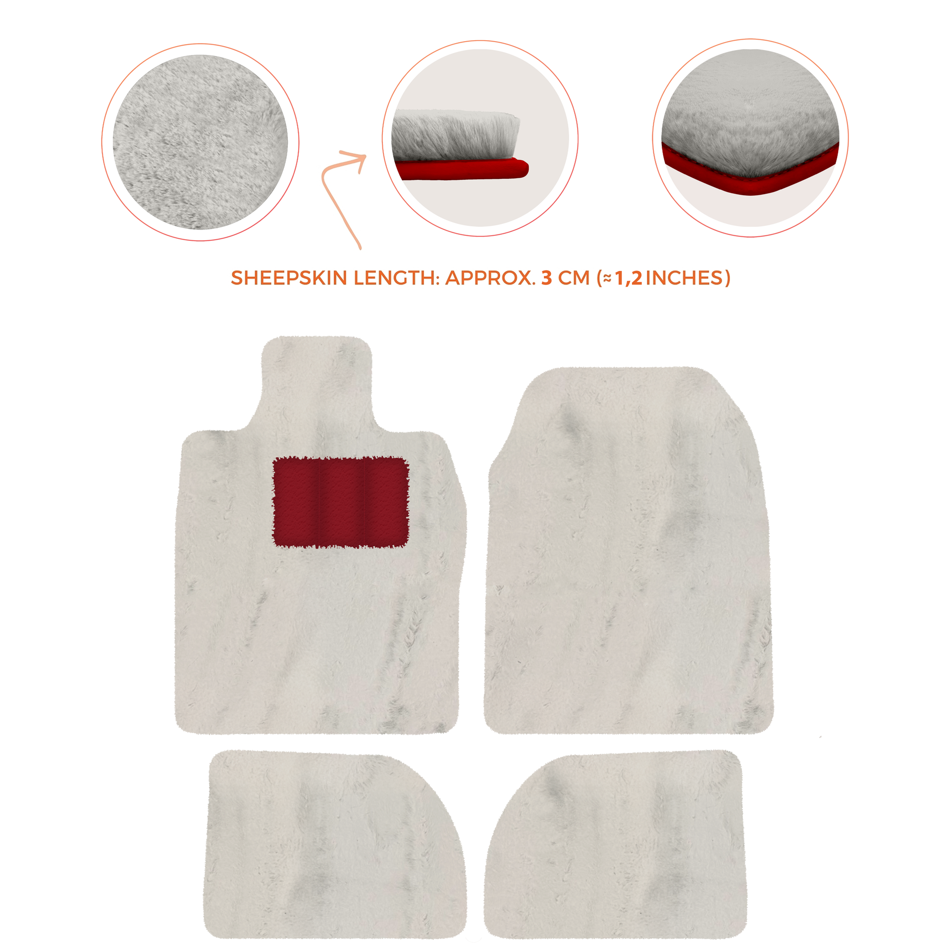 Premium Sheepskin Floor Mats for Porsche 924 (1976-1988)