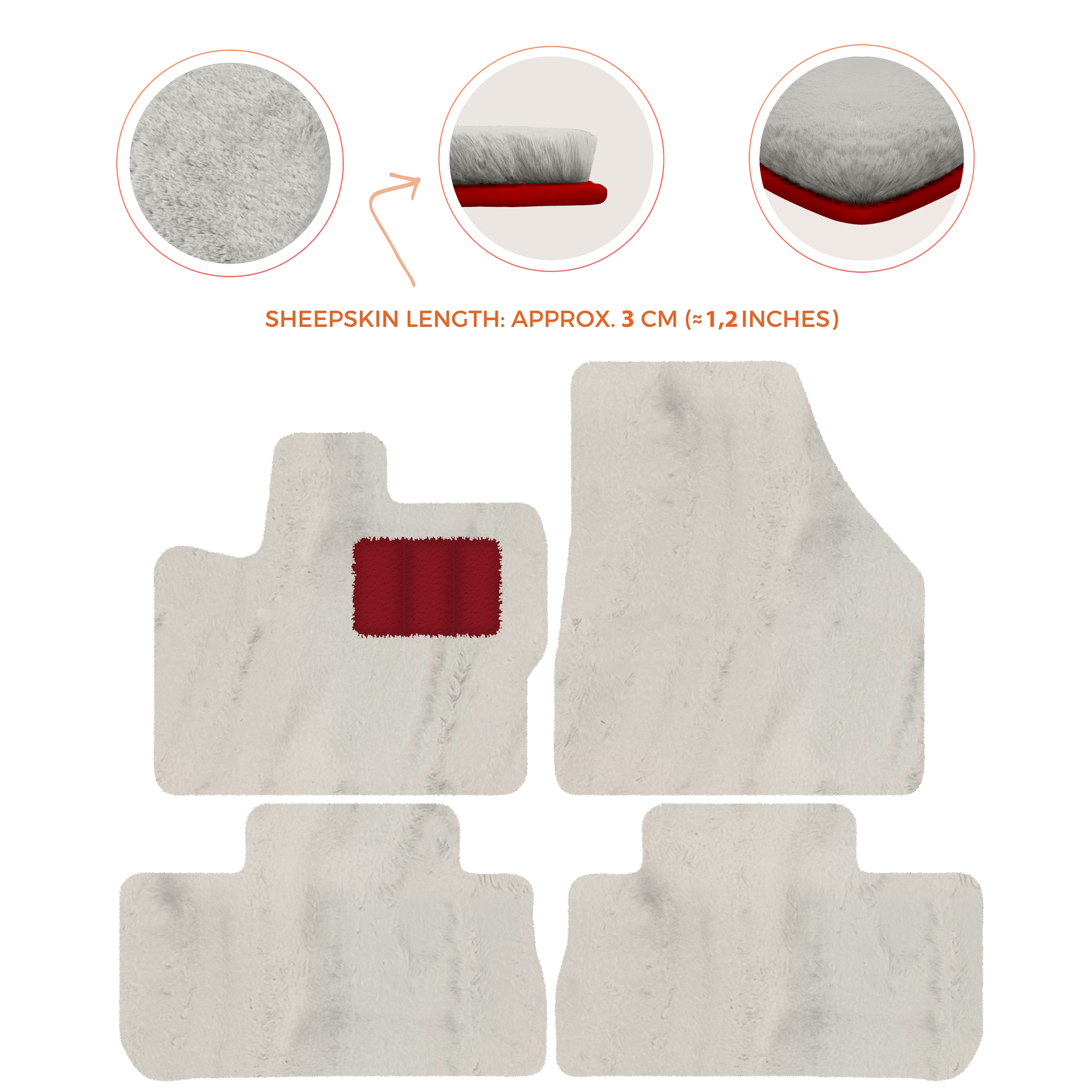 Premium Sheepskin Floor Mats for 2003-2007 Land Rover Freelander