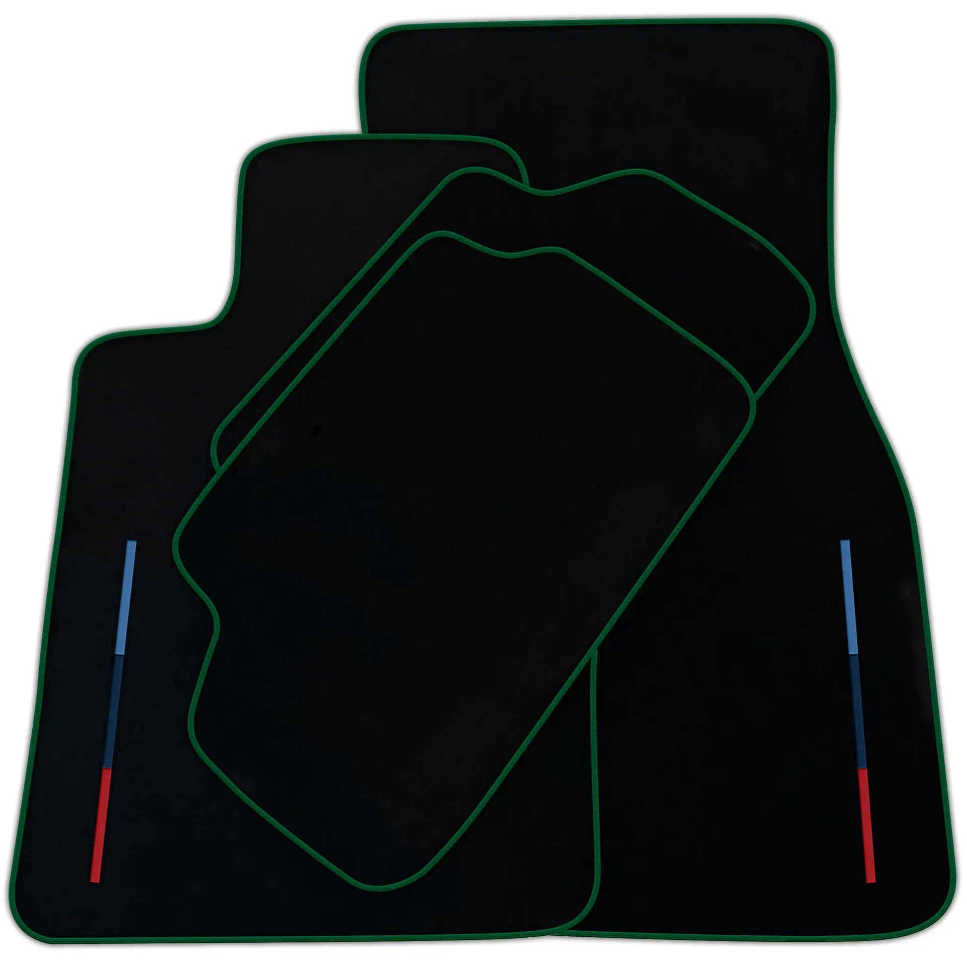 Black Floor Mats For BMW 3 Series E36 4-door Sedan With 3 Color Stripes Tailored Set Perfect Fit | Various Trim Colors
