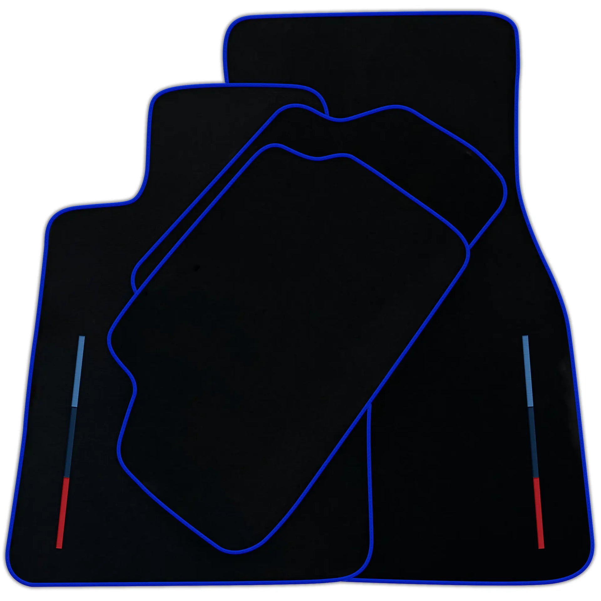 Black Floor Mats For BMW 5 Series G30 With 3 Color Stripes Tailored Set Perfect Fit | Various Trim Colors