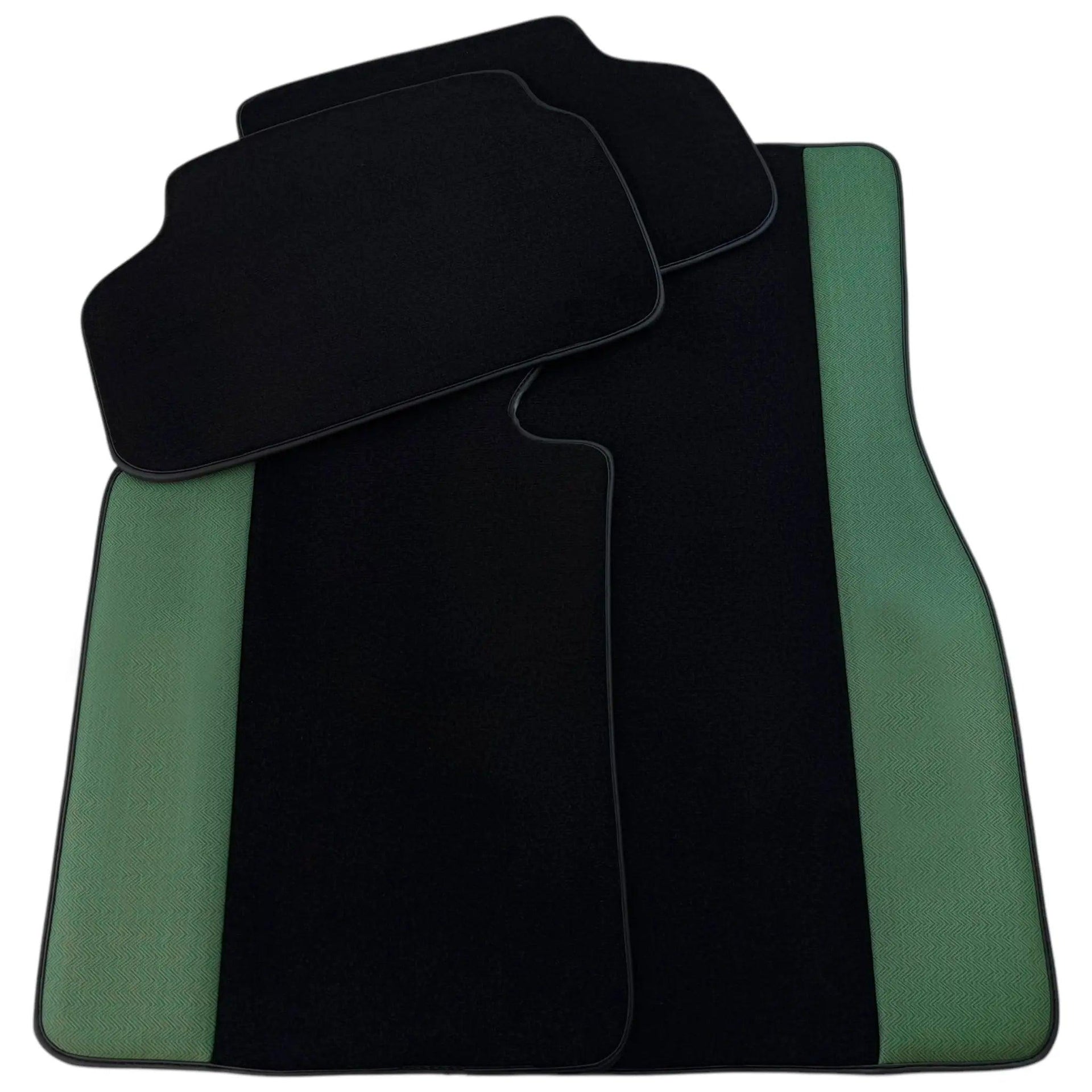 Black Floor Mats for BMW F74 Gran Coupe (2025-2026) | Green Leather Borders