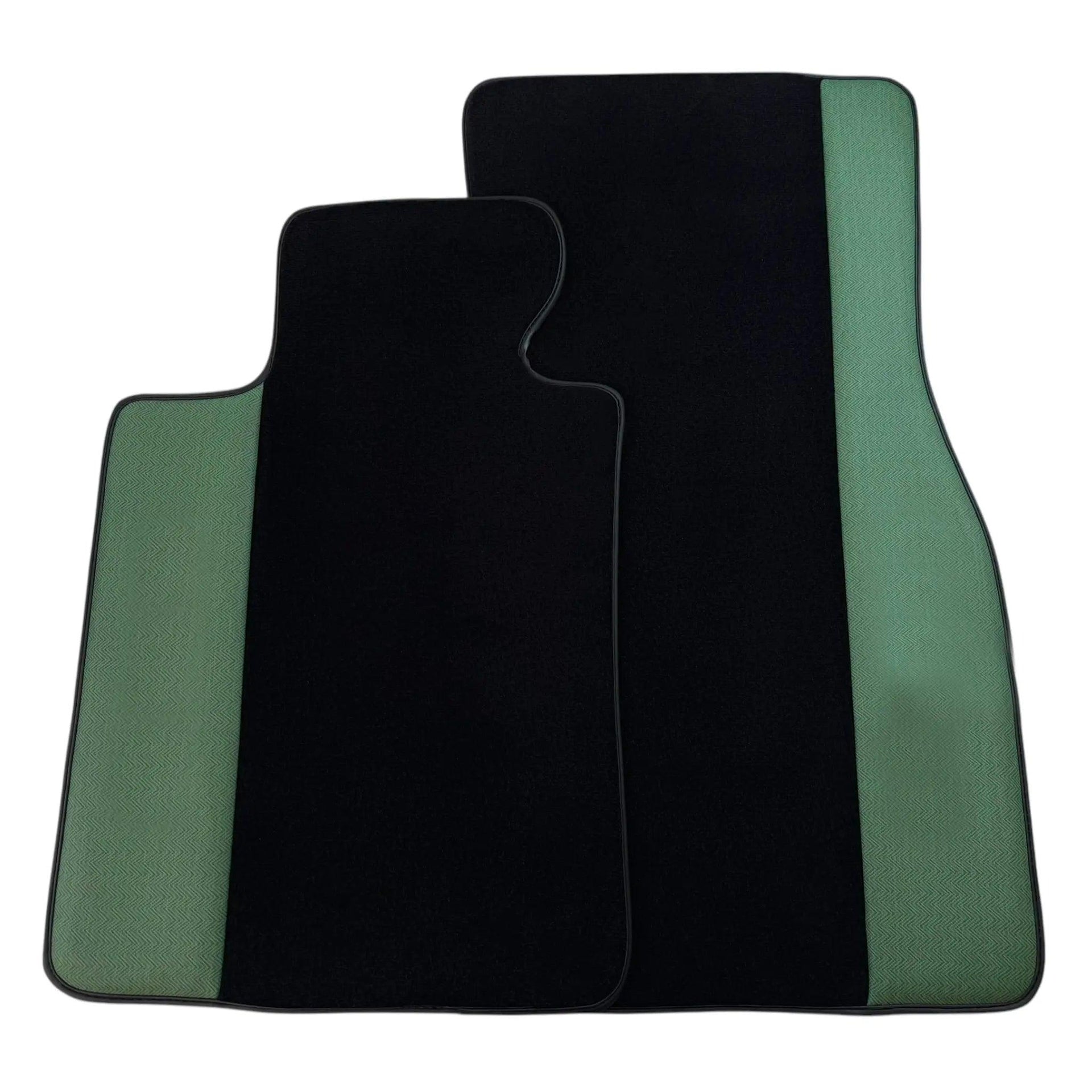 Black Floor Mats for BMW G61 (2023-2026) Touring | Green Leather Borders