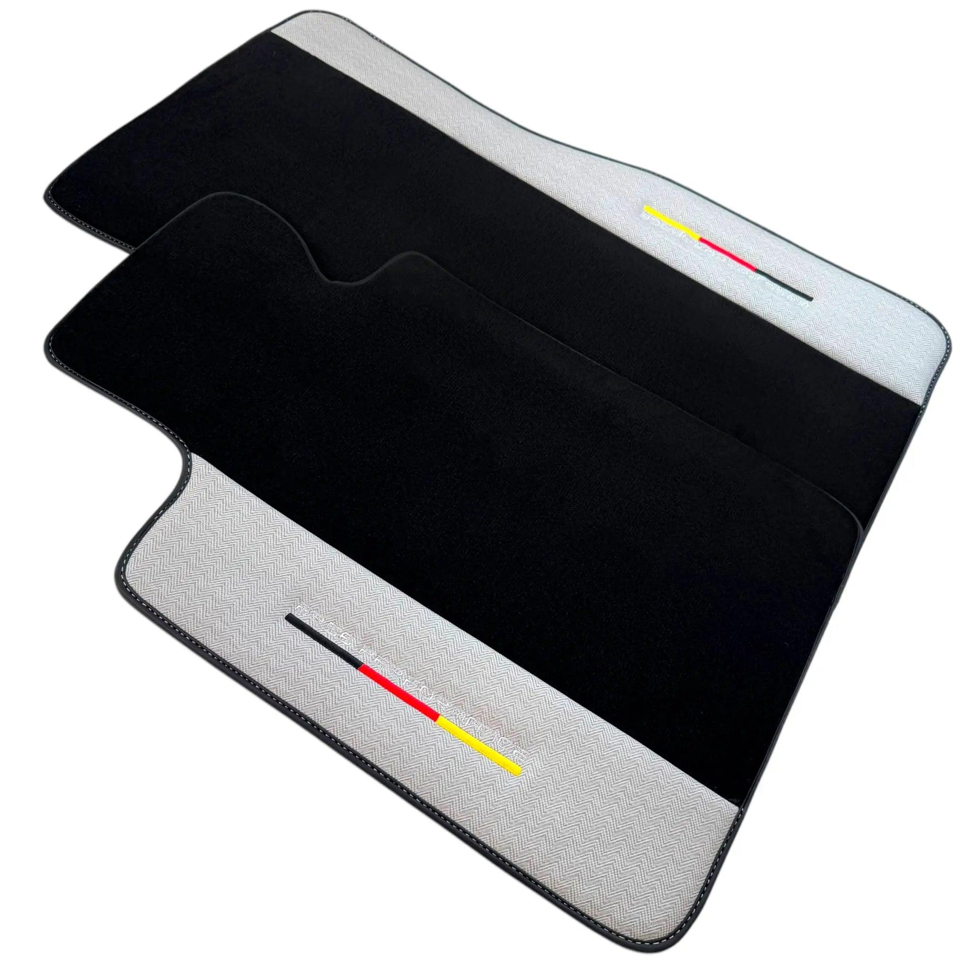 Black Floor Mats for BMW Gran Tourer F46 (2015-2022) 7 Seats with Gray Leather