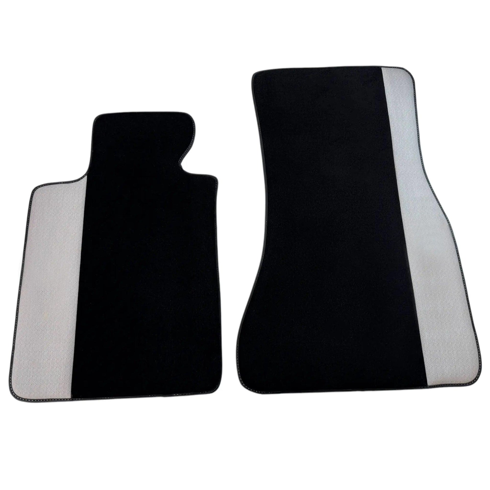 Black Floor Mats for BMW 1 Series F70 with Gray Leather Borders