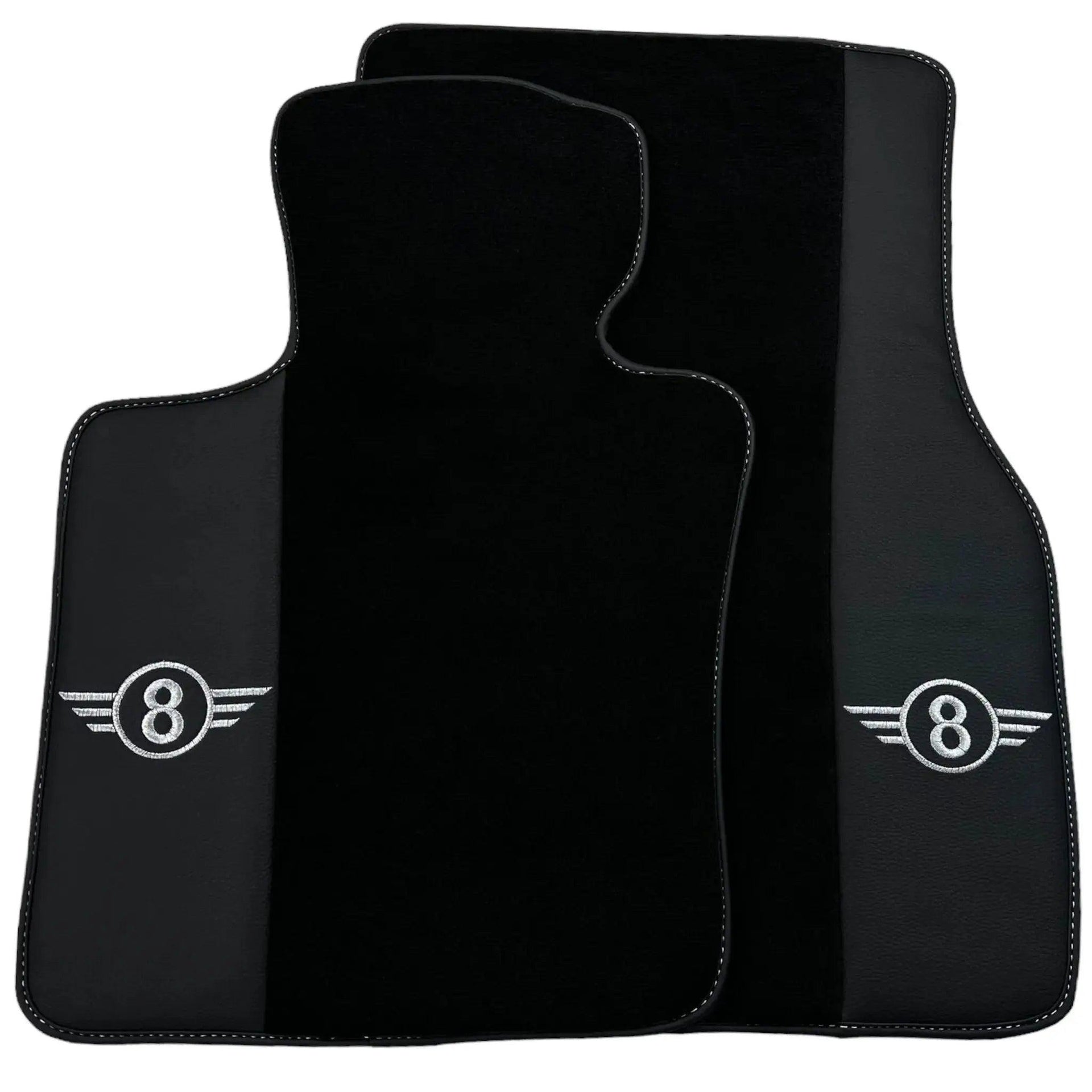 Black Floor Mats for Mini Clubman F54 (2019-2023) with Leather - AutoWin