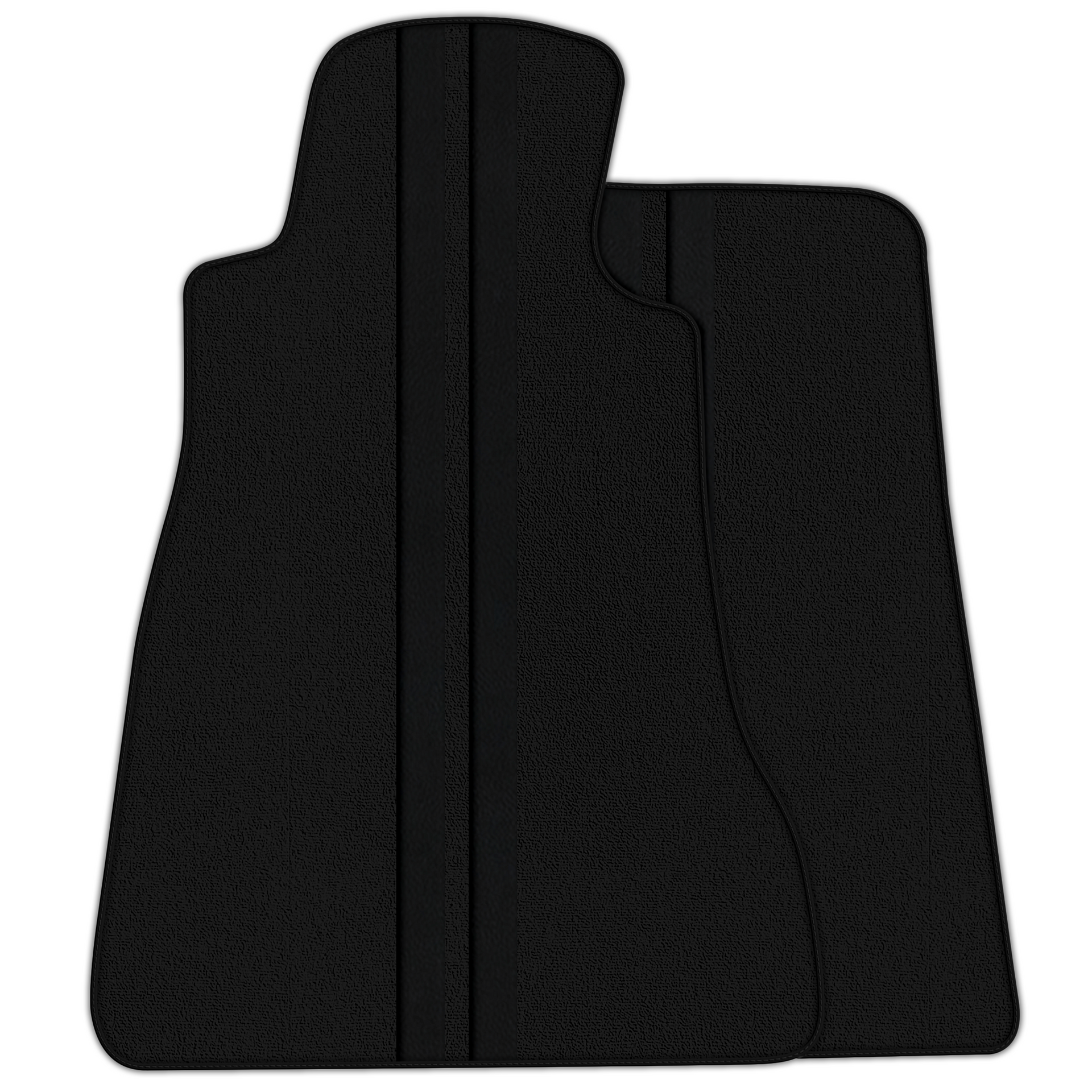 Black Floor Mats with Leather Line for Chevrolet Corvette C6 (2005-2013) - Various Colors
