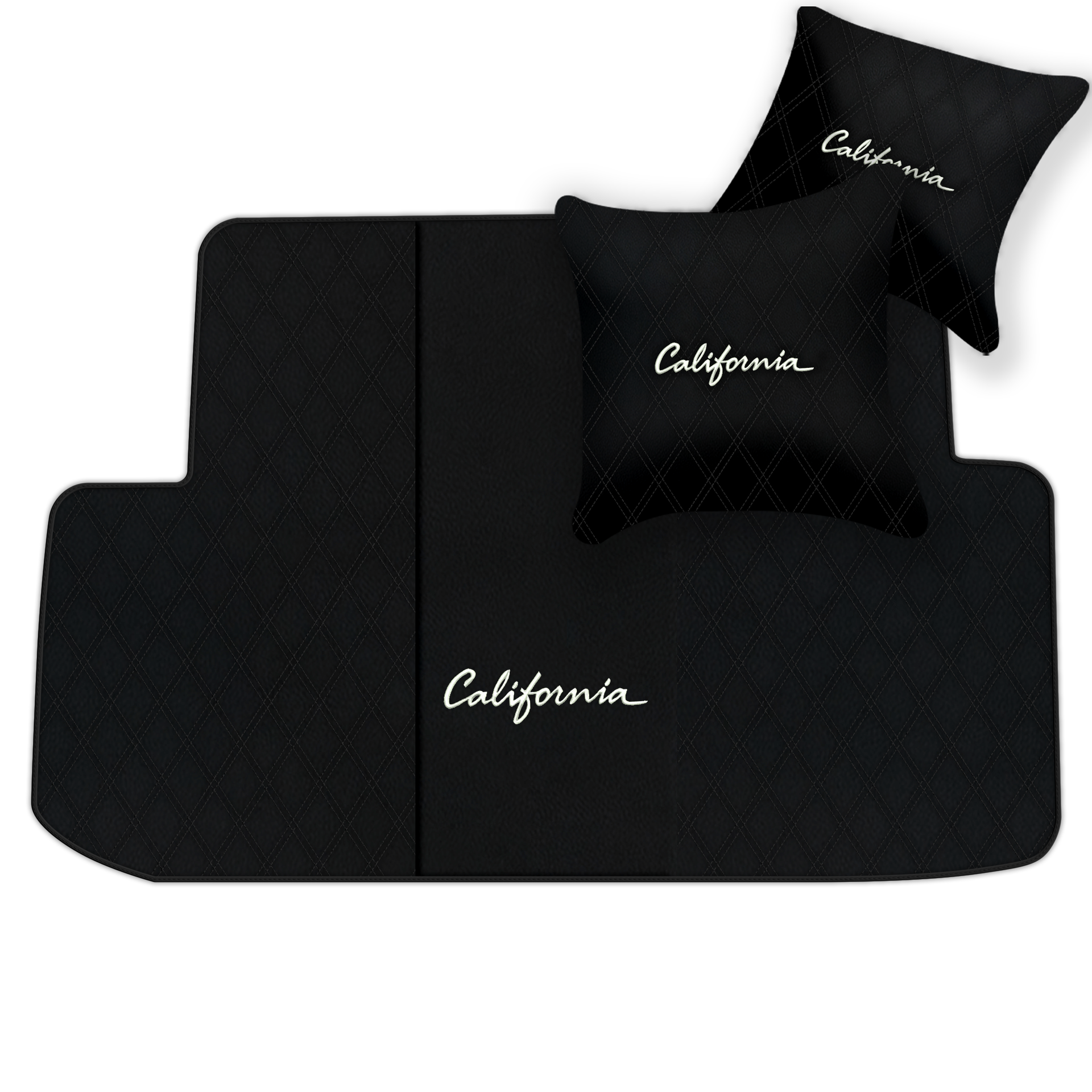 Orange Stitching Black Leather Floor Mats for Lamborghini Urus