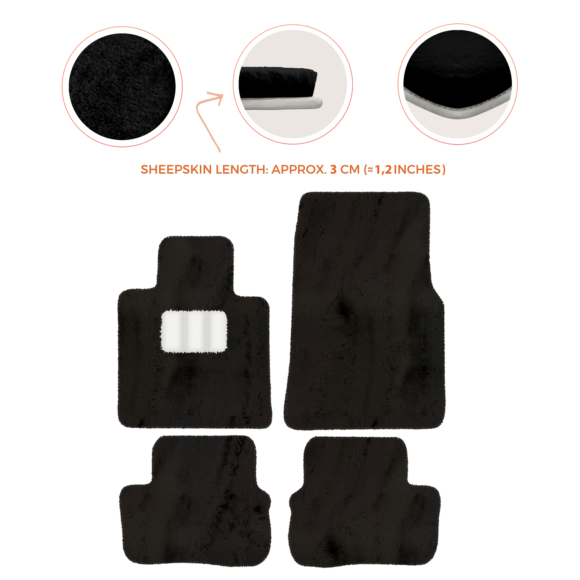 Premium Sheepskin Floor Mats for Rolls-Royce Shadow (1965-1977)