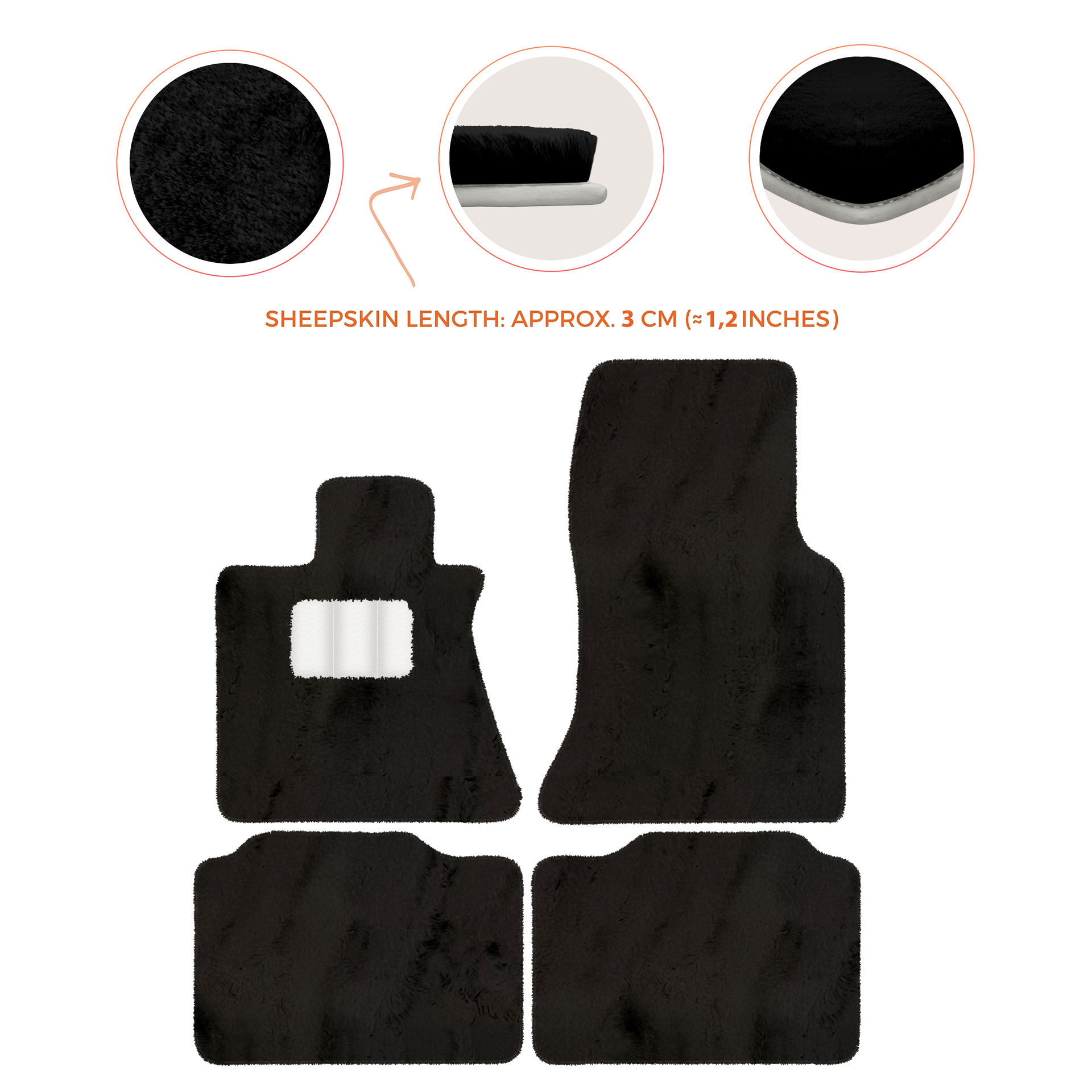 Premium Sheepskin Floor Mats for Rolls-Royce Phantom Sedan (2003-2016)