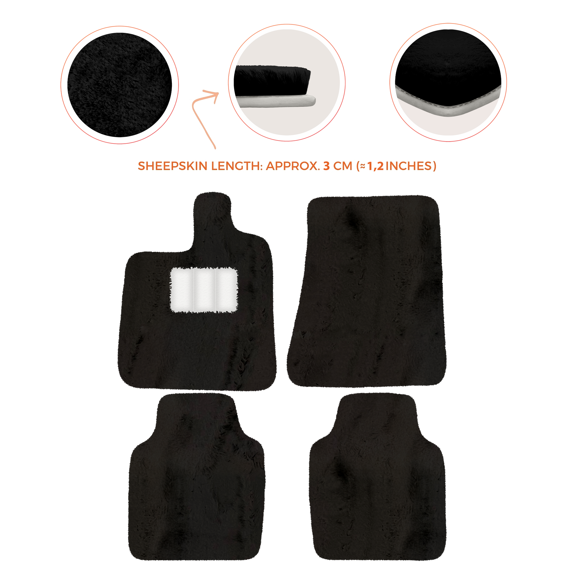 Premium Luxury Sheepskin Floor Mats for Ferrari Roma (2021-2024)