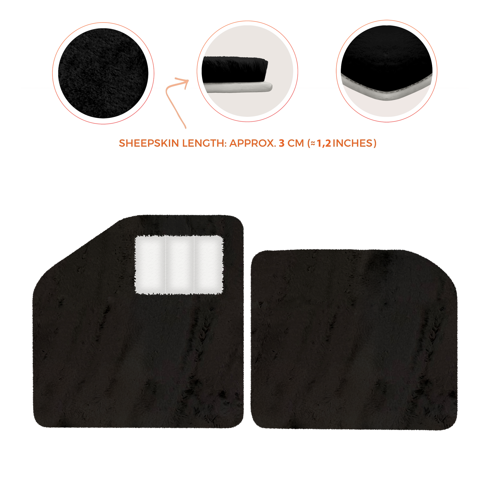 Sheepskin Floor Mats for Aston Martin Vulcan (2015-2016) Track Car - Luxury