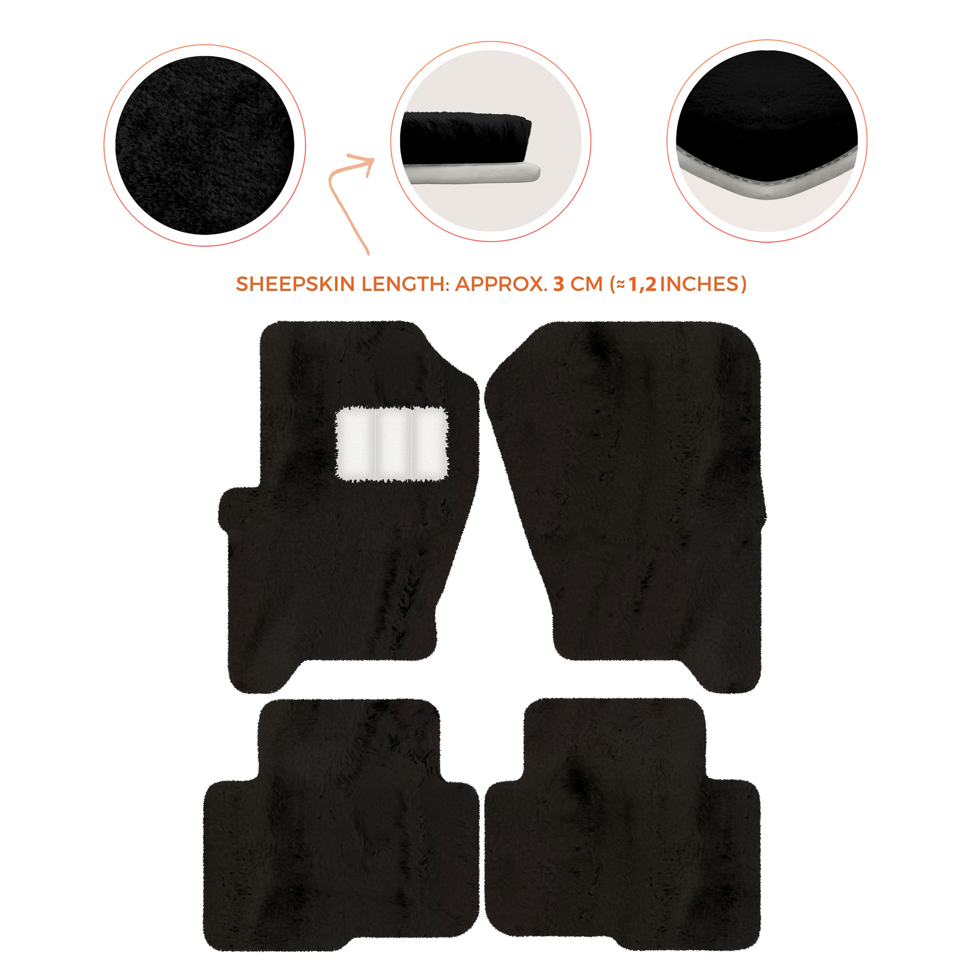 Premium Sheepskin Floor Mats for Land Rover Freelander (2007-2012)