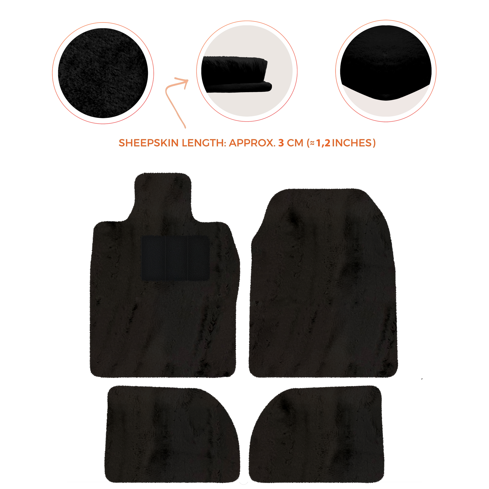 Premium Sheepskin Floor Mats for Porsche 924 (1976-1988)