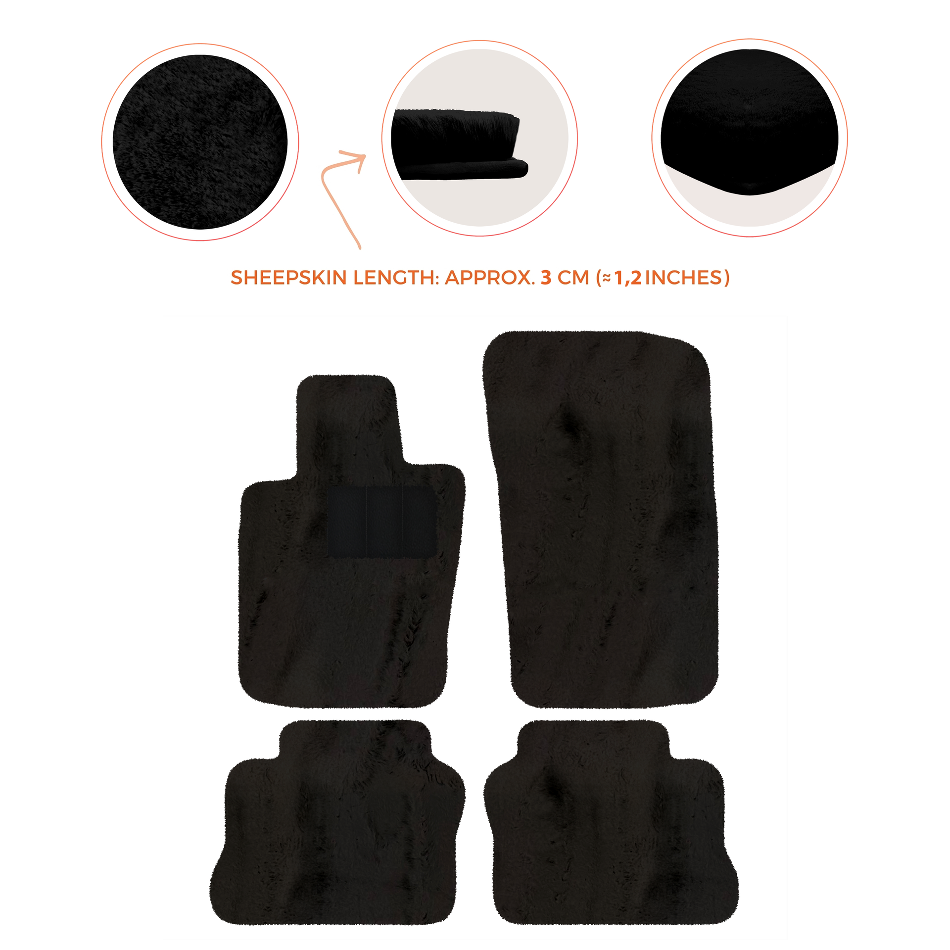 Luxurious Sheepskin Floor Mats for Porsche Panamera (2009-2016)