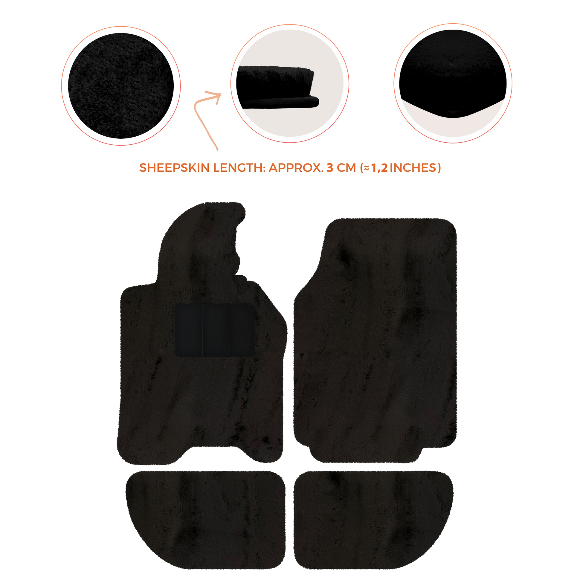 Sheepskin Floor Mats for Porsche 944 (1981-1991) | Custom Colors
