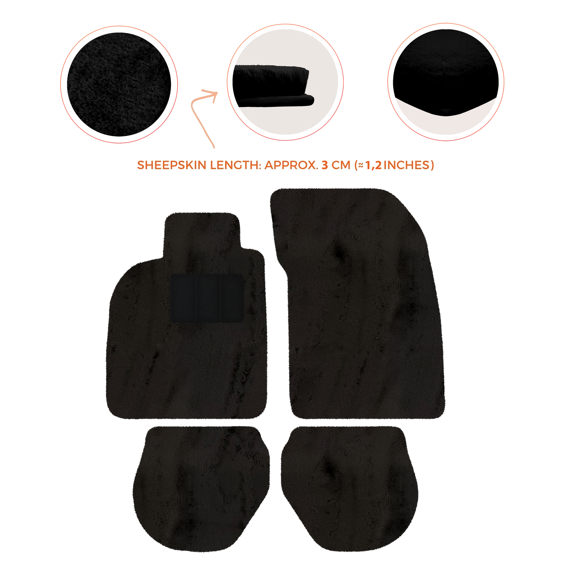 Tapis de voiture noirs pour Porsche 993 (1994-1998) avec - AutoWin