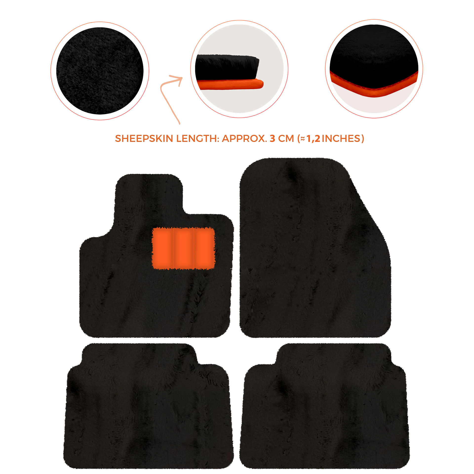 Luxury Sheepskin Floor Mats for Land Rover Discovery Sport (2015-2019)