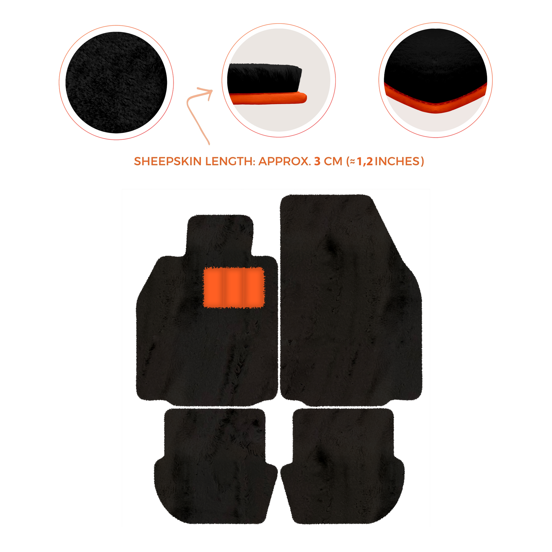 Premium Luxury Sheepskin Floor Mats for Porsche 911 (2004-2012)