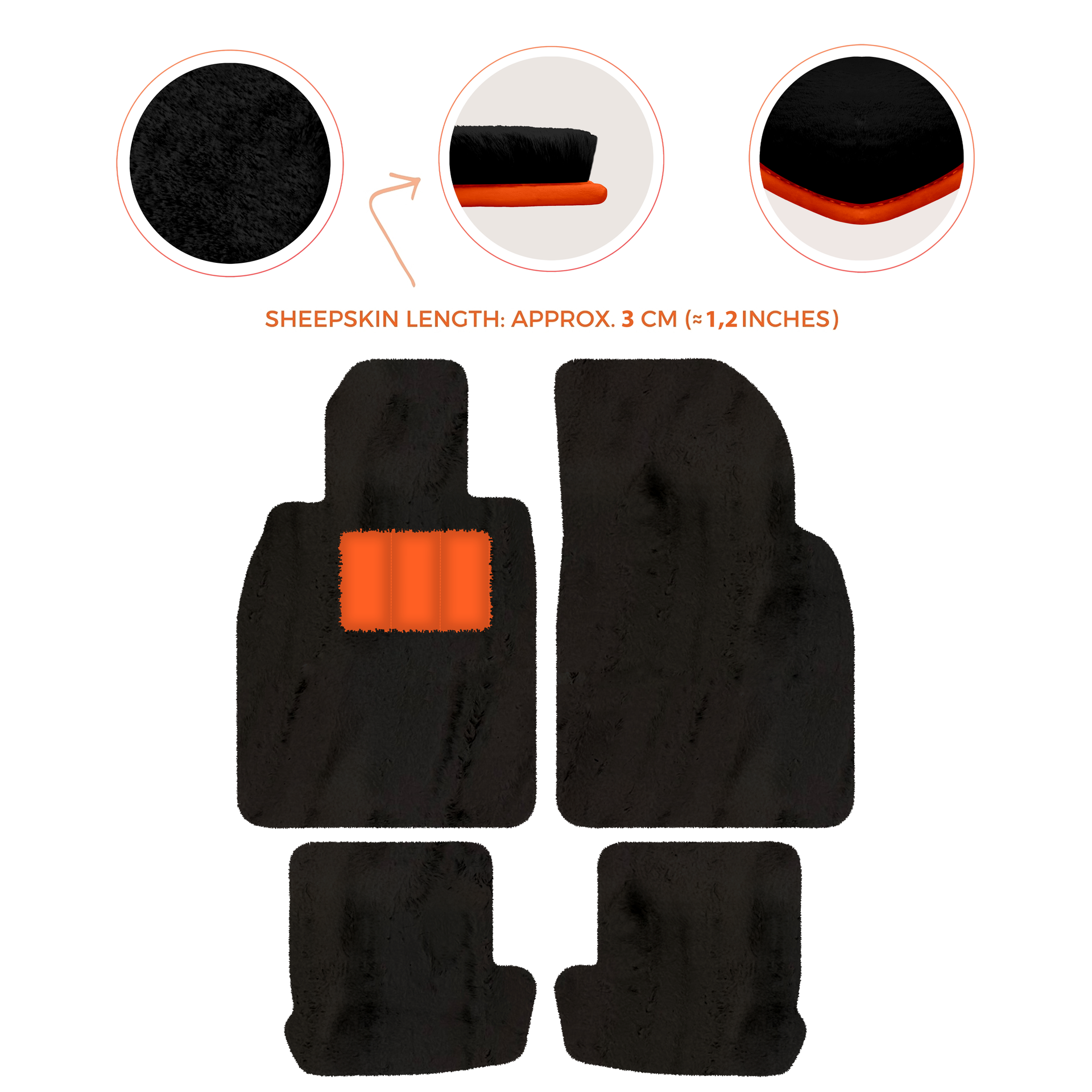 Premium Quality Sheepskin Floor Mats for Porsche 924 (1976-1988)