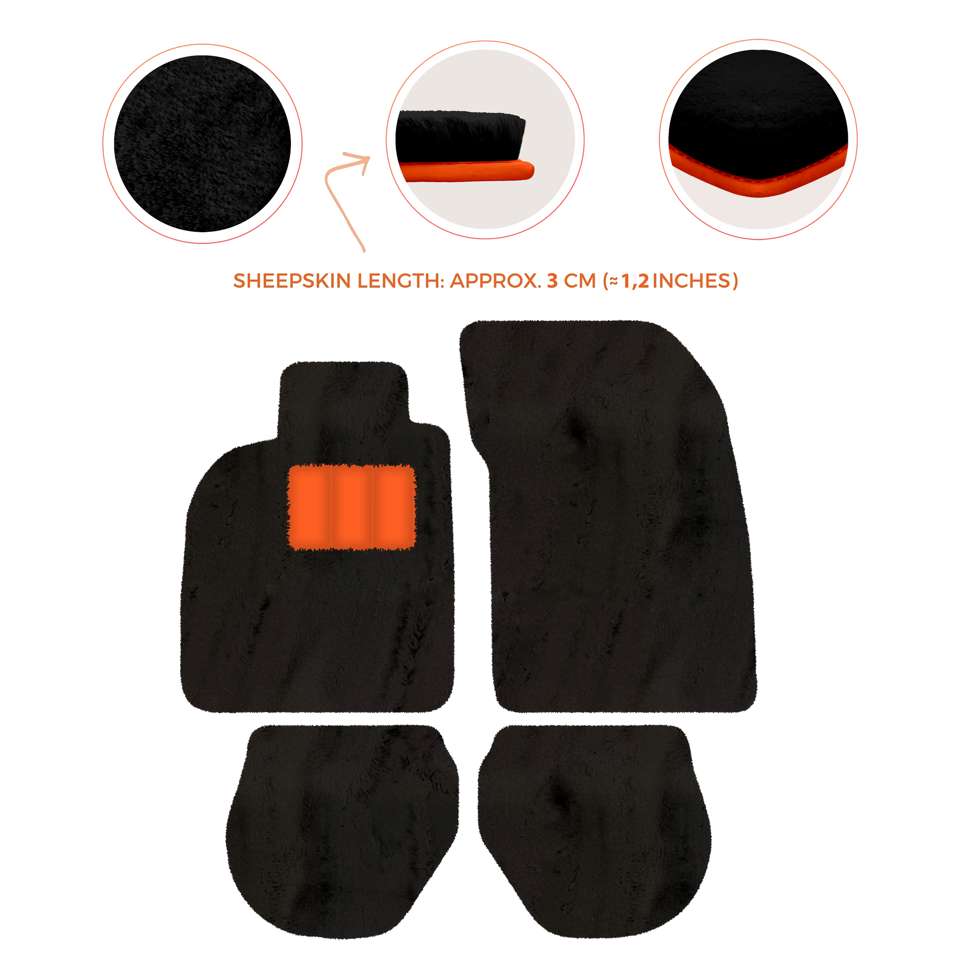 Tapis de voiture noirs pour Porsche 993 (1994-1998) avec - AutoWin