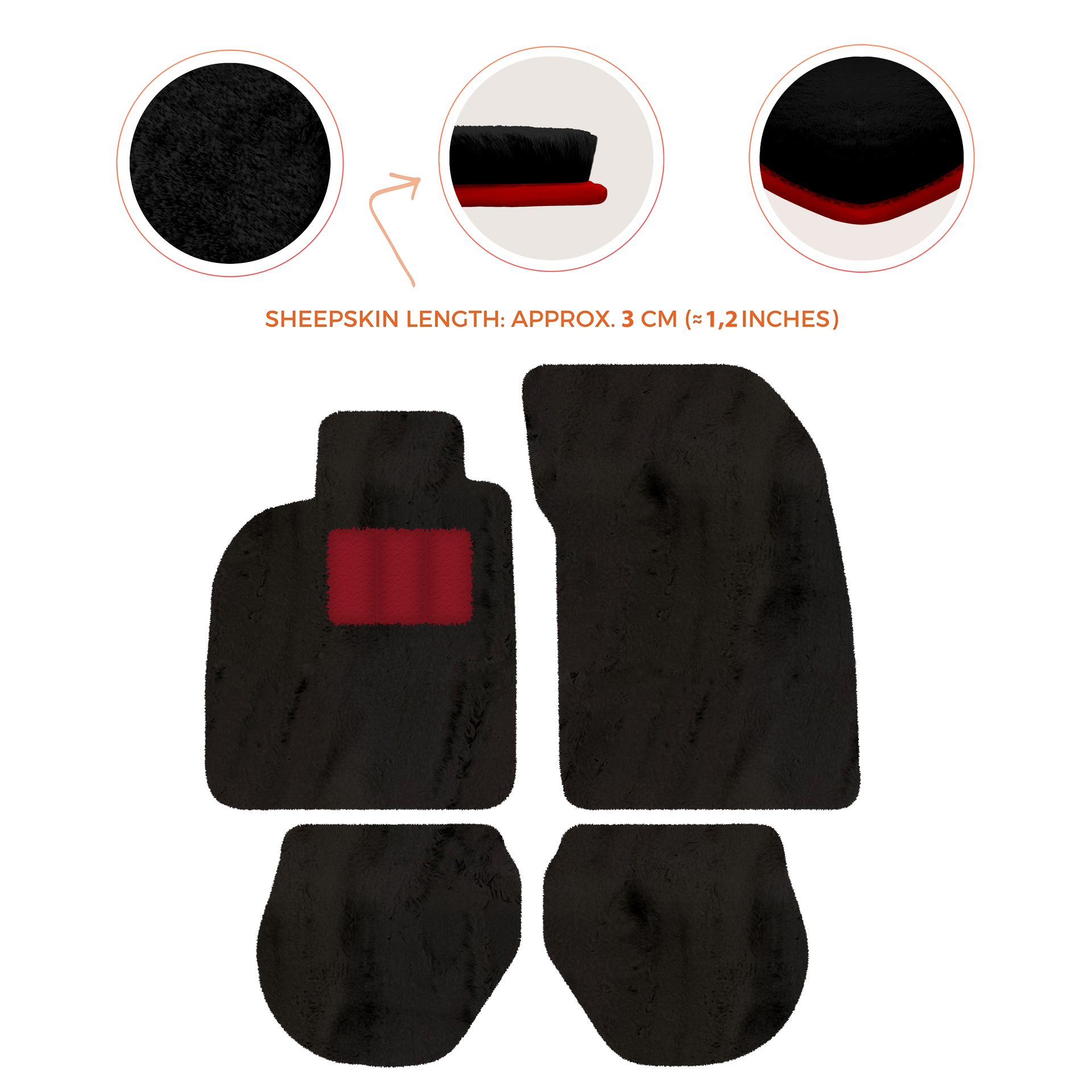 Tapis de voiture noirs pour Porsche 993 (1994-1998) avec - AutoWin