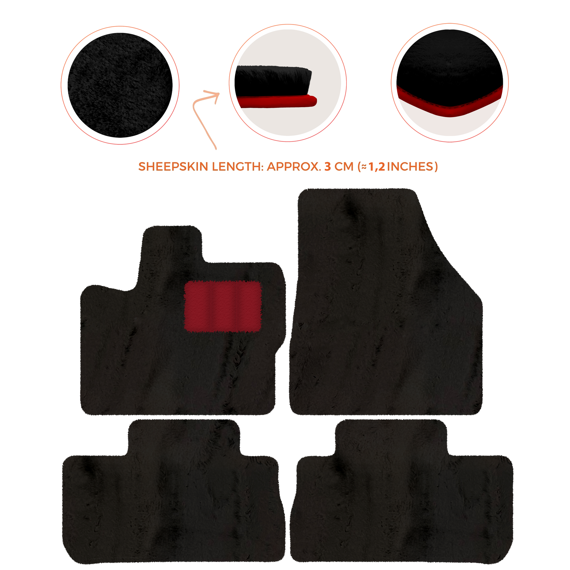 Premium Sheepskin Floor Mats for 2003-2007 Land Rover Freelander