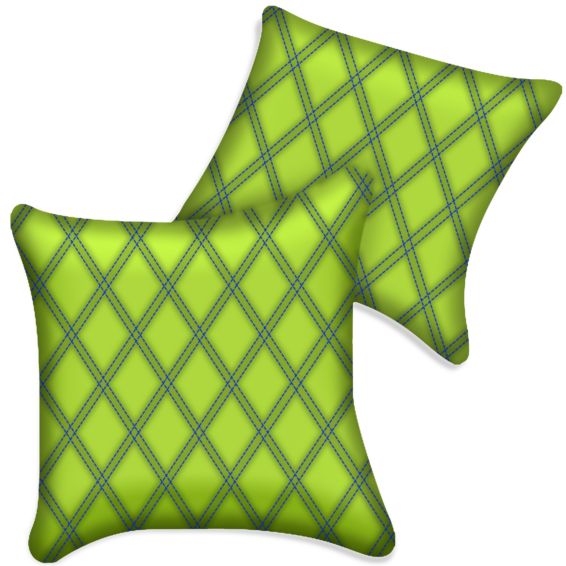 Customizable Green Leather Pillows Set of 2 for All Vehicles | Double Diamond Pattern