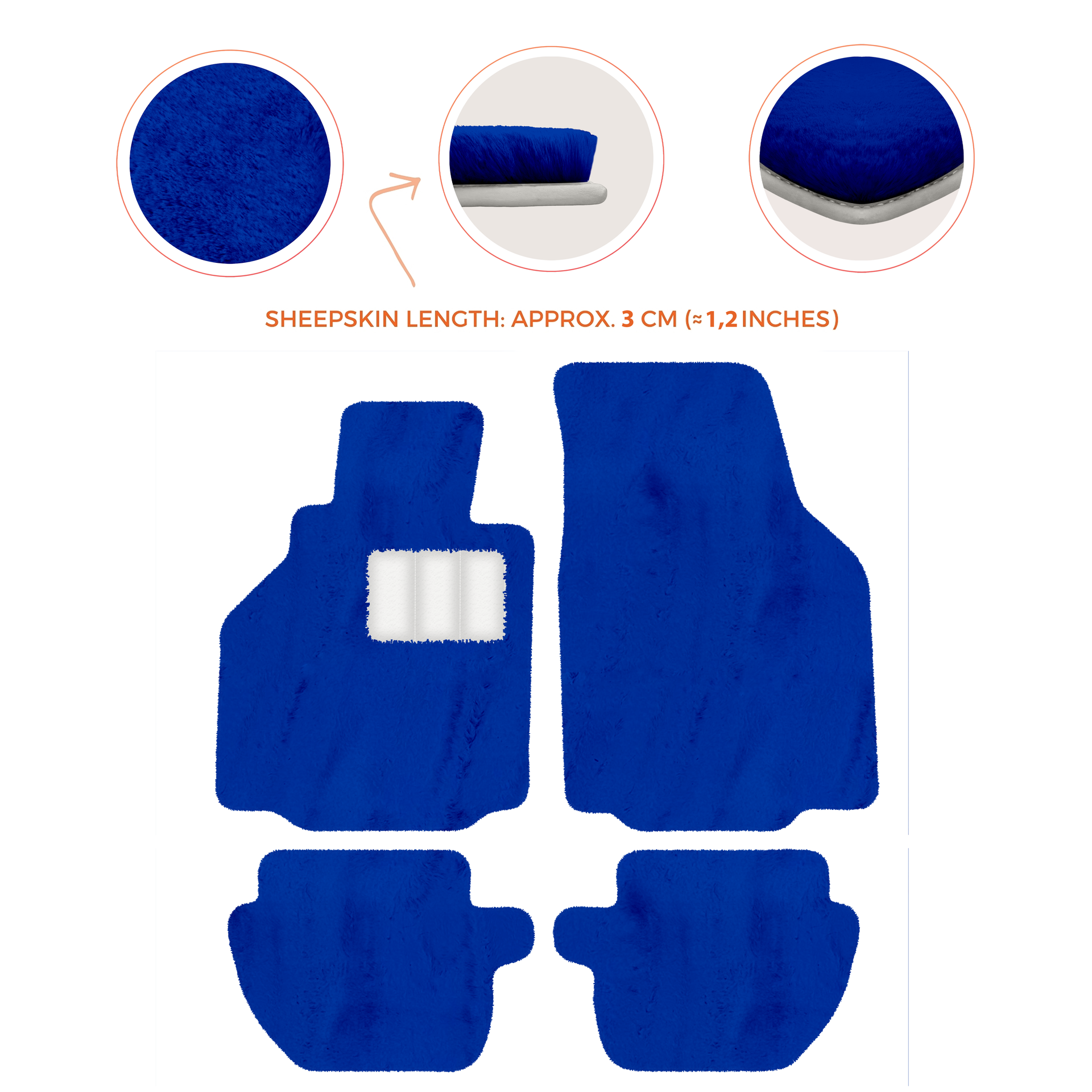 Premium Luxury Sheepskin Floor Mats for Ferrari Roma (2021-2024)