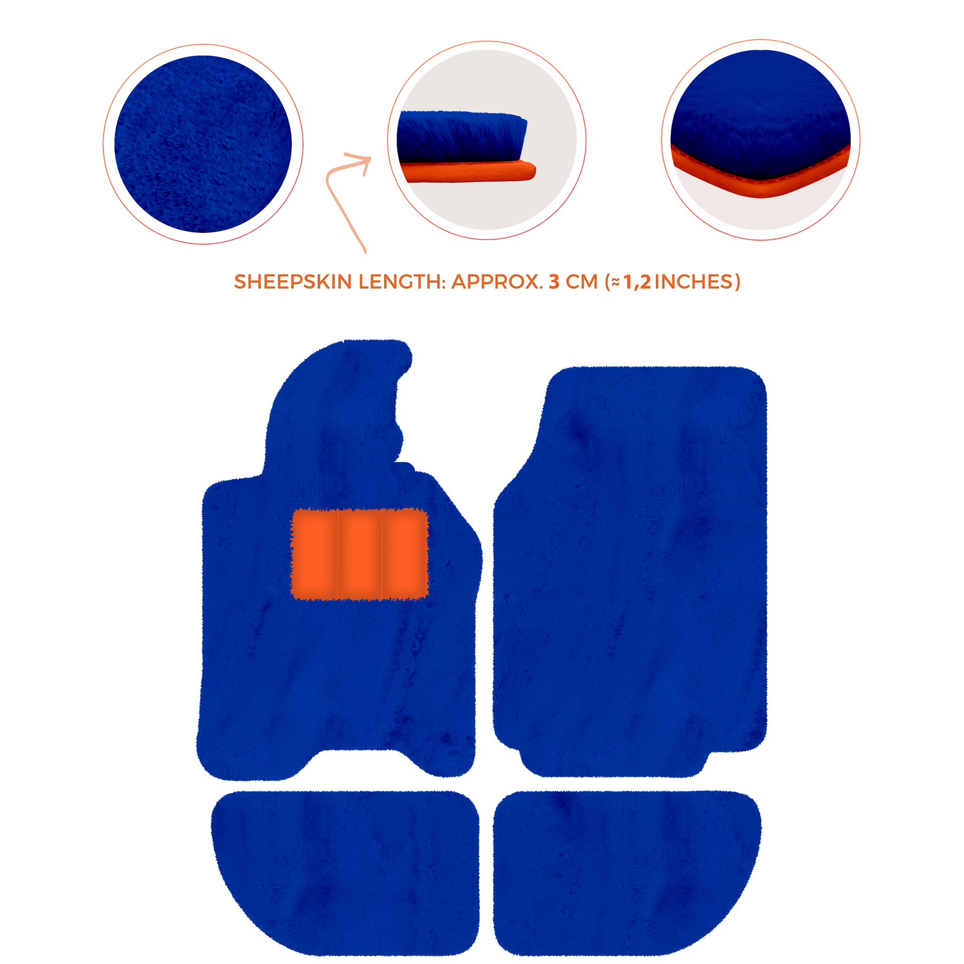 Sheepskin Floor Mats for Porsche 944 (1981-1991) | Custom Colors