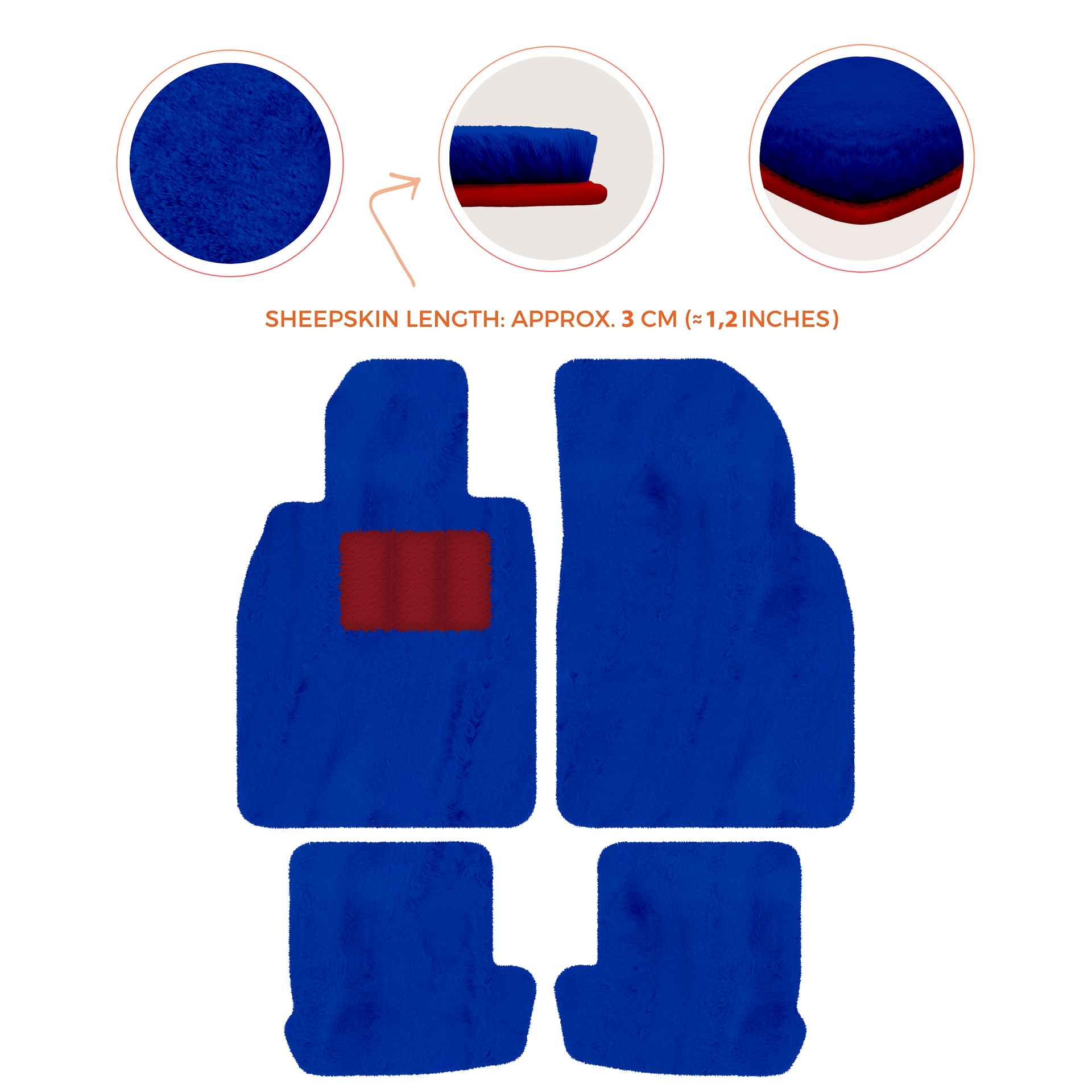 Premium Quality Sheepskin Floor Mats for Porsche 924 (1976-1988)