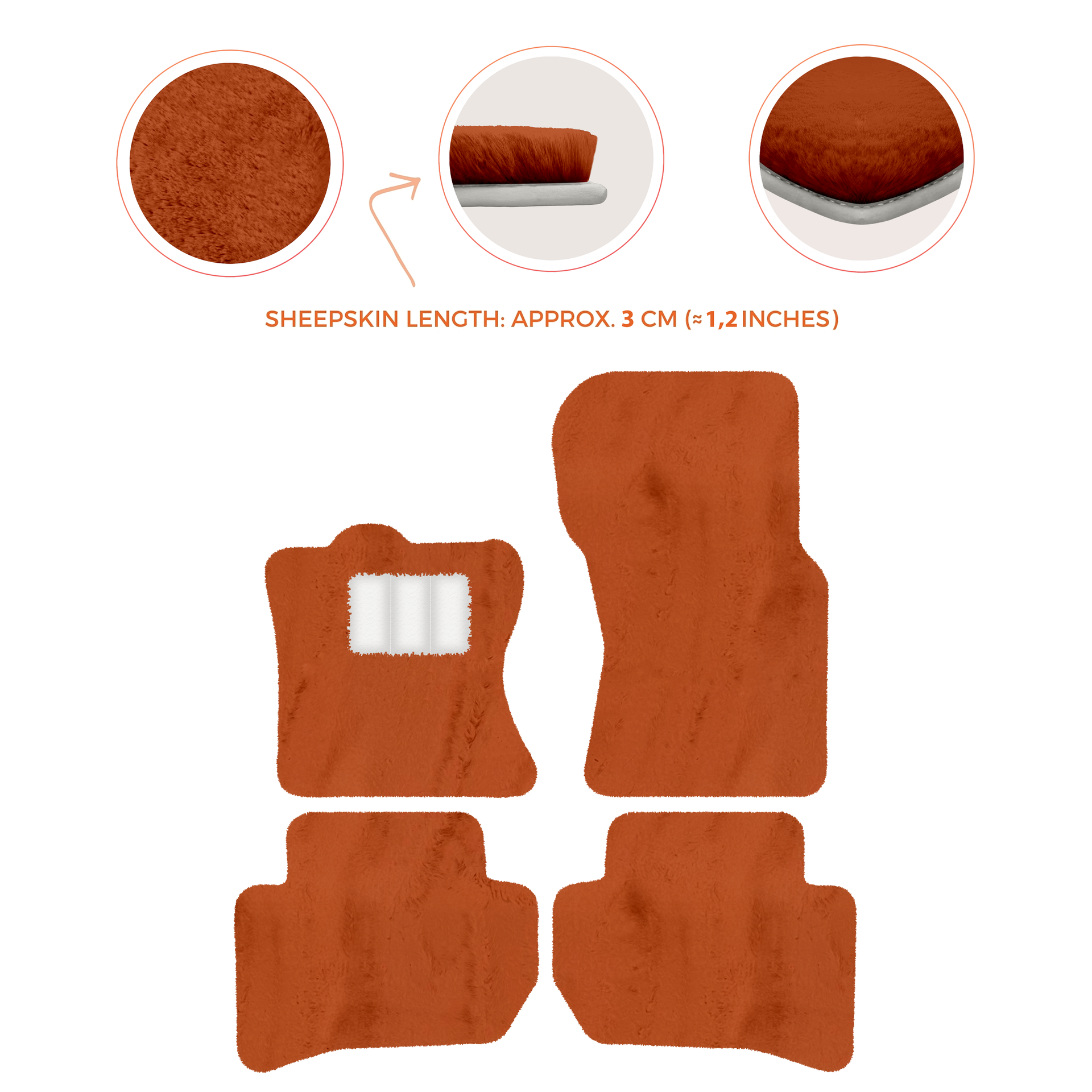 Premium Sheepskin Floor Mats for 2010-2013 Range Rover Sport