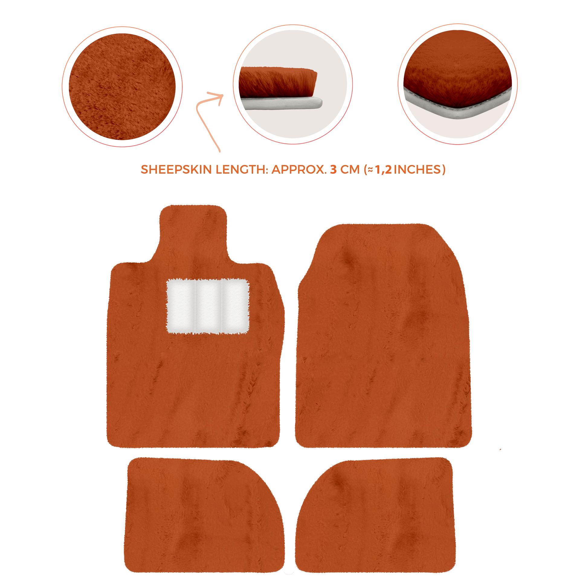 Premium Sheepskin Floor Mats for Porsche 924 (1976-1988)