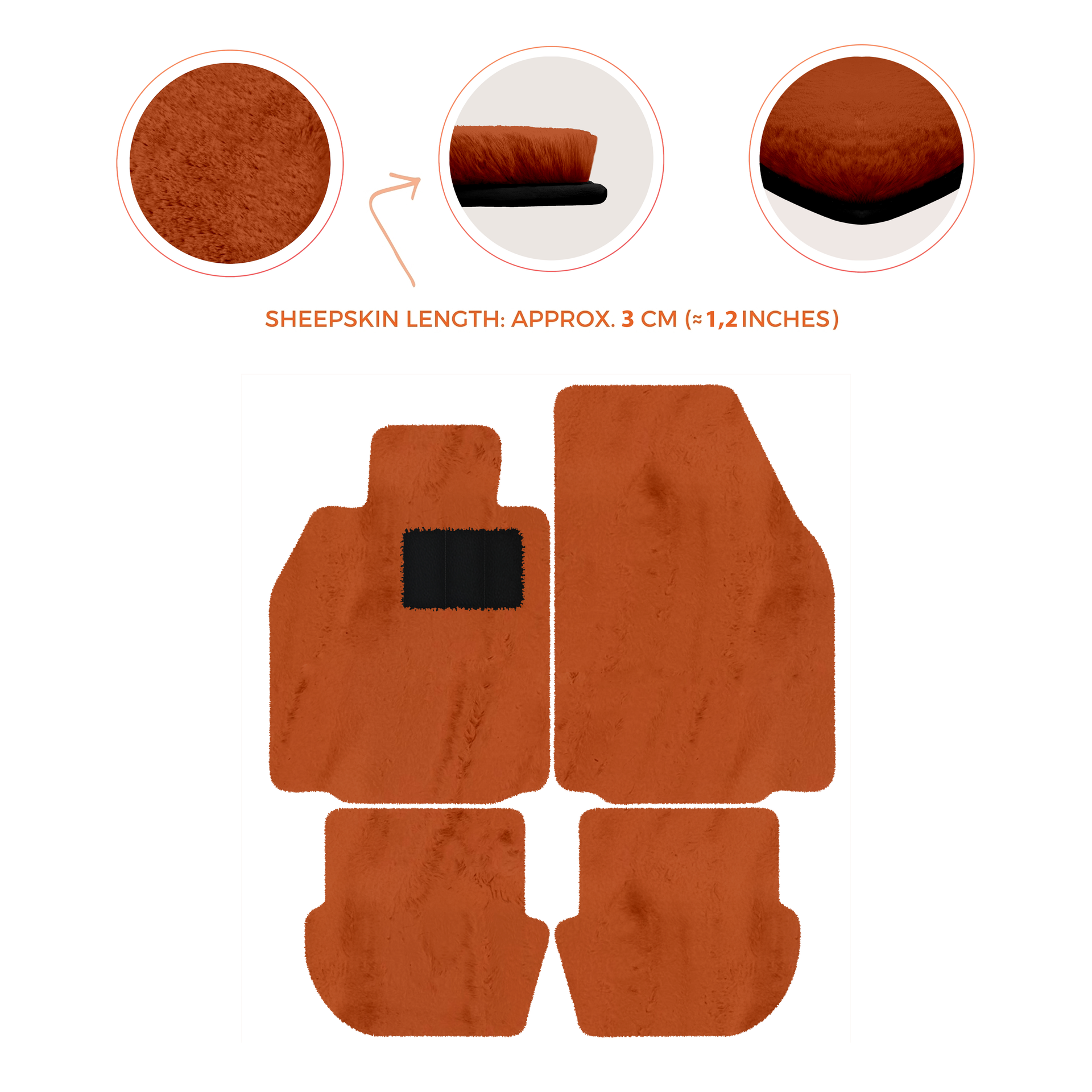 Premium Luxury Sheepskin Floor Mats for Porsche 911 (2004-2012)