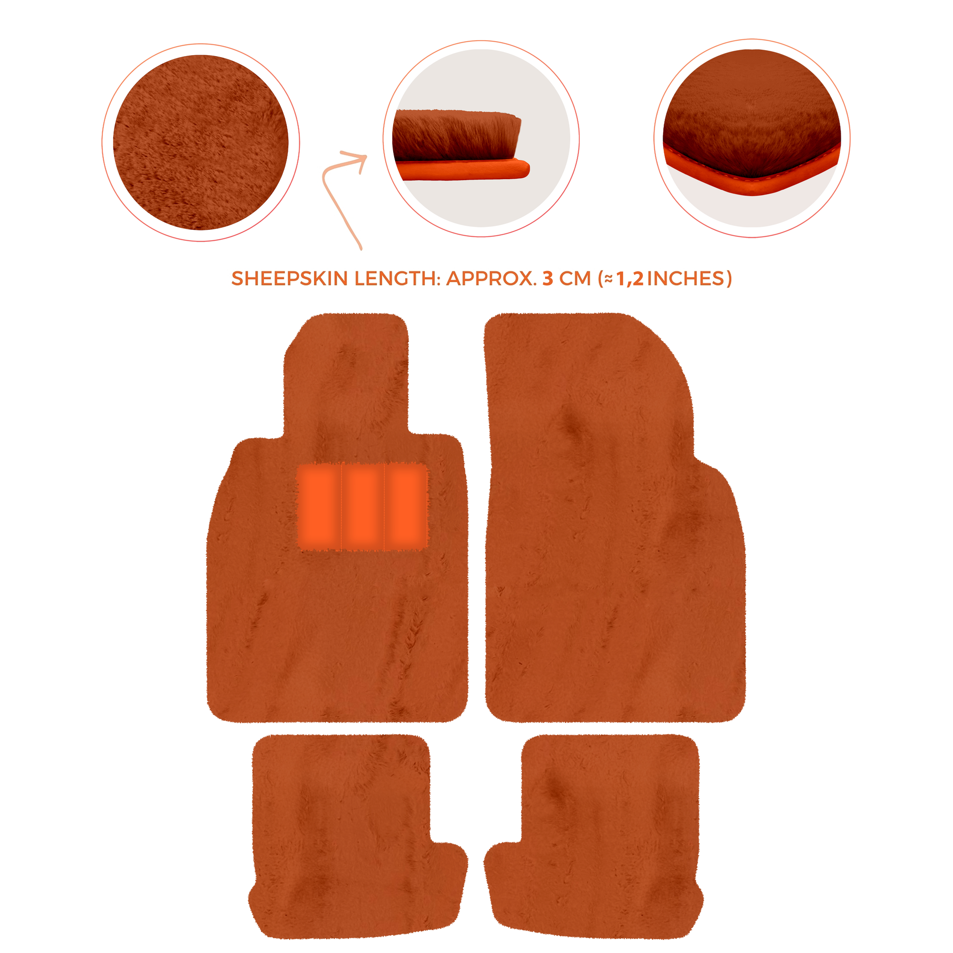 Premium Quality Sheepskin Floor Mats for Porsche 924 (1976-1988)