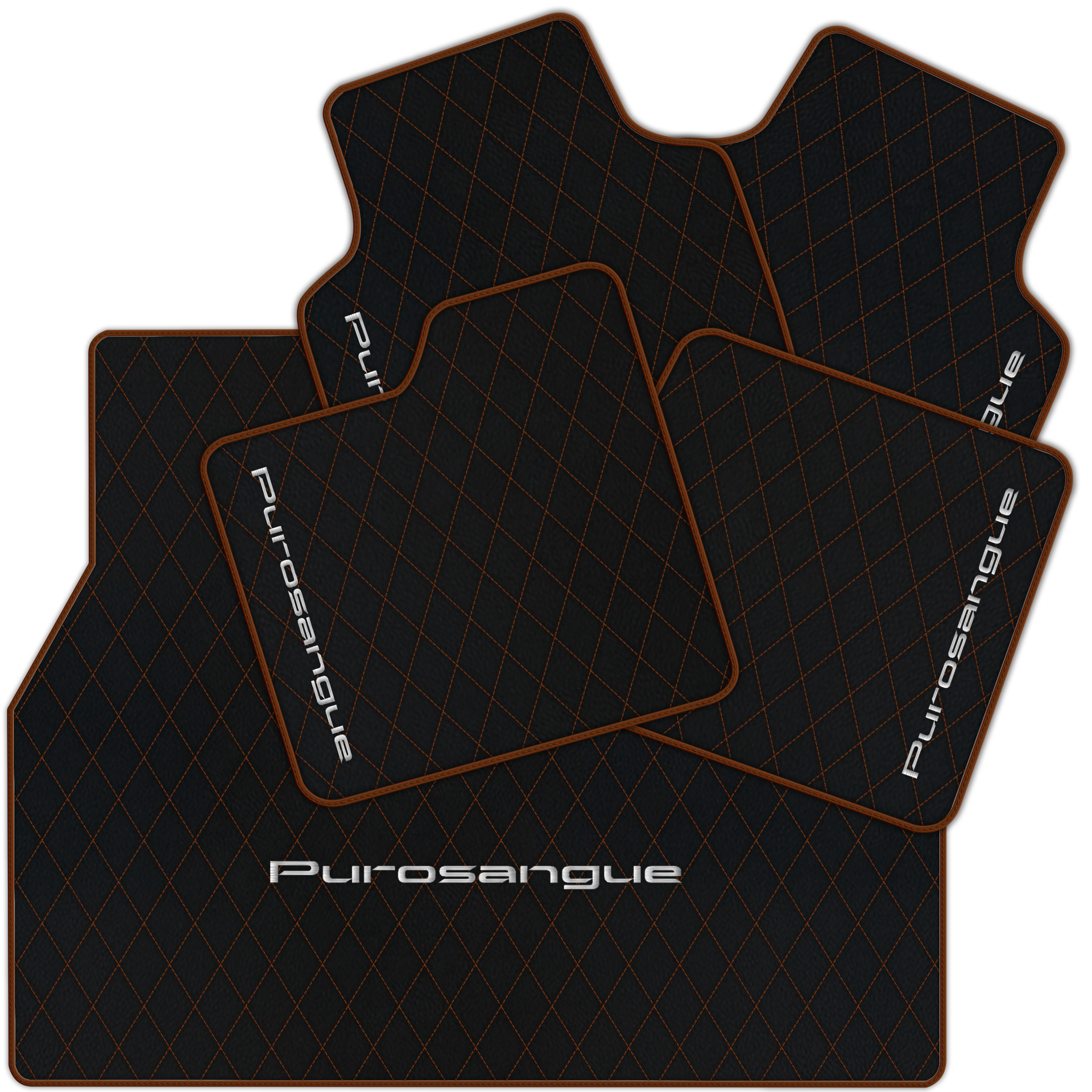 Premium Black Leather Floor Mats for Rolls Royce Shadow (1965-1977)
